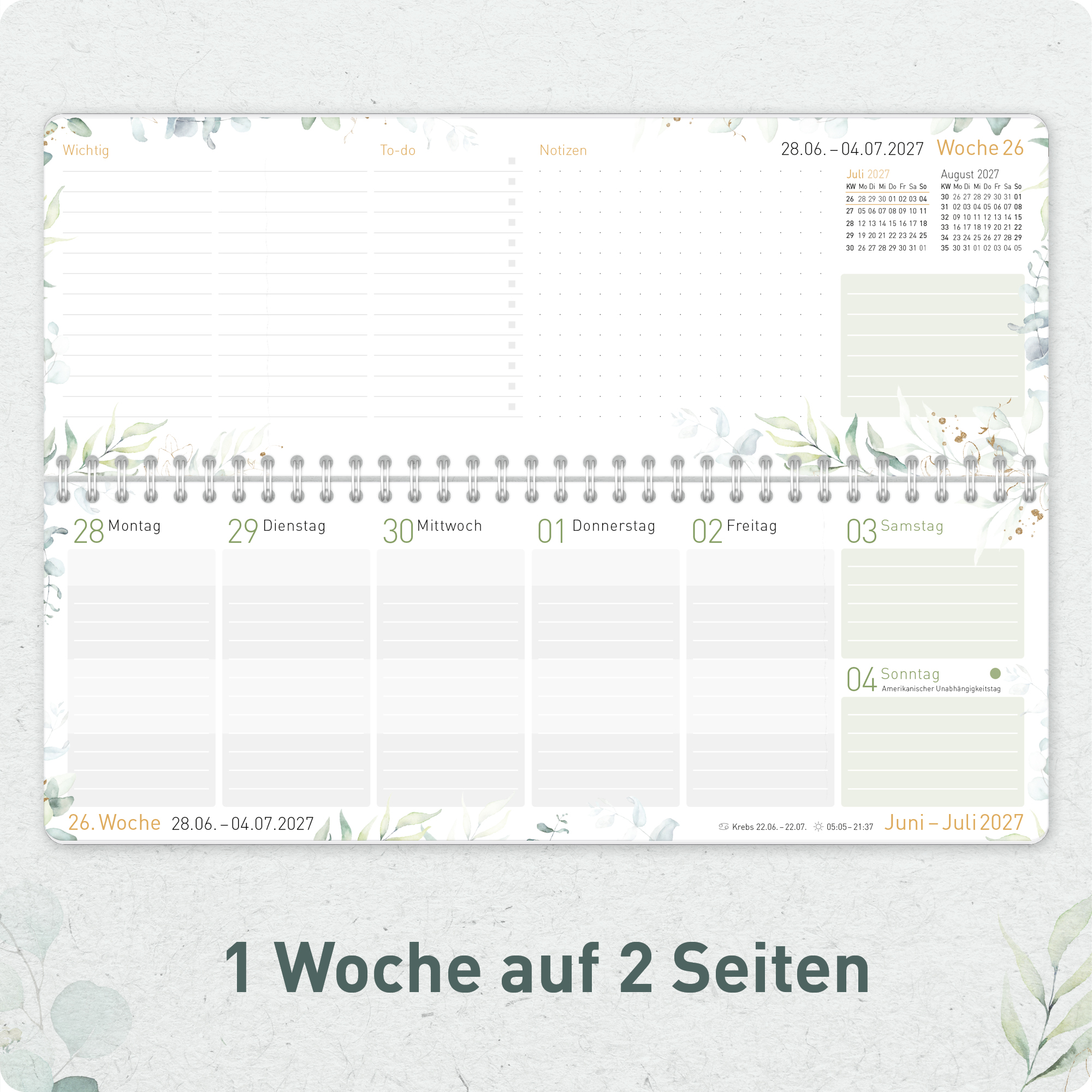 Artikelbild 4 des Artikels “Wochen-Tischkalender Schuljahr 26/27 mit Aufsteller [Blattgold] “