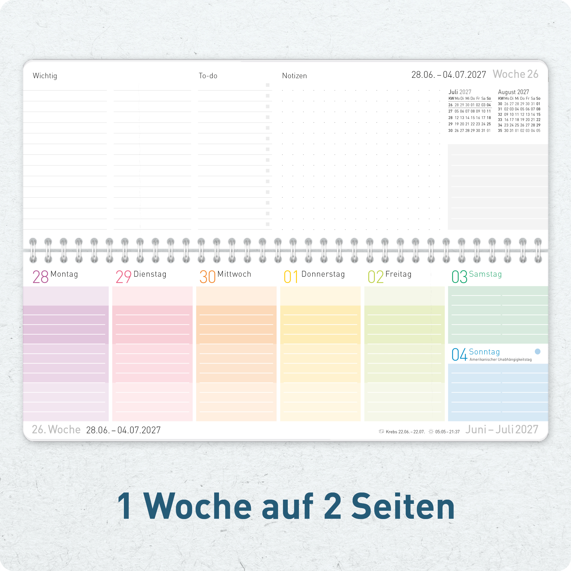 Artikelbild 4 des Artikels “Wochen-Tischkalender Schuljahr 26/27 [Rainbow] “
