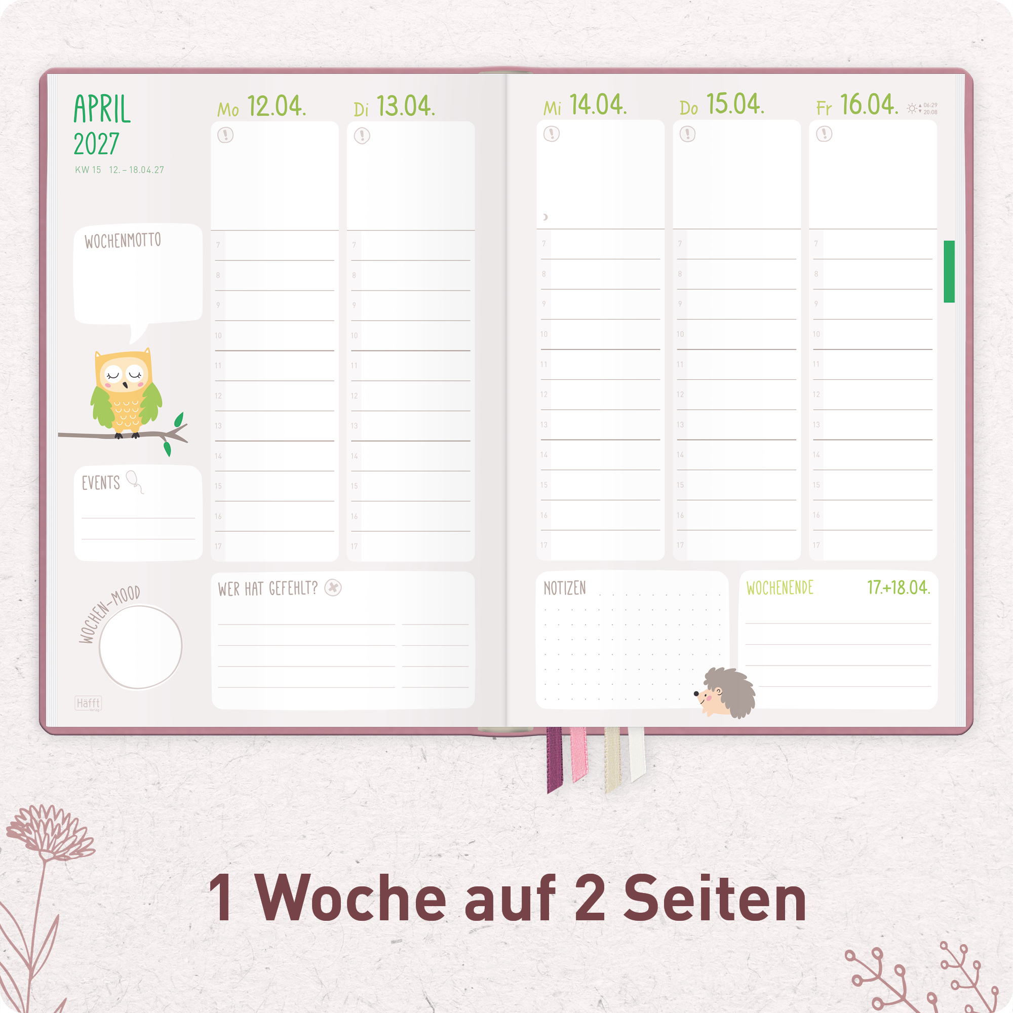 Artikelbild 4 des Artikels “Erzieher-Planer A5+ 26/27  [Fine Flowers rosé] “