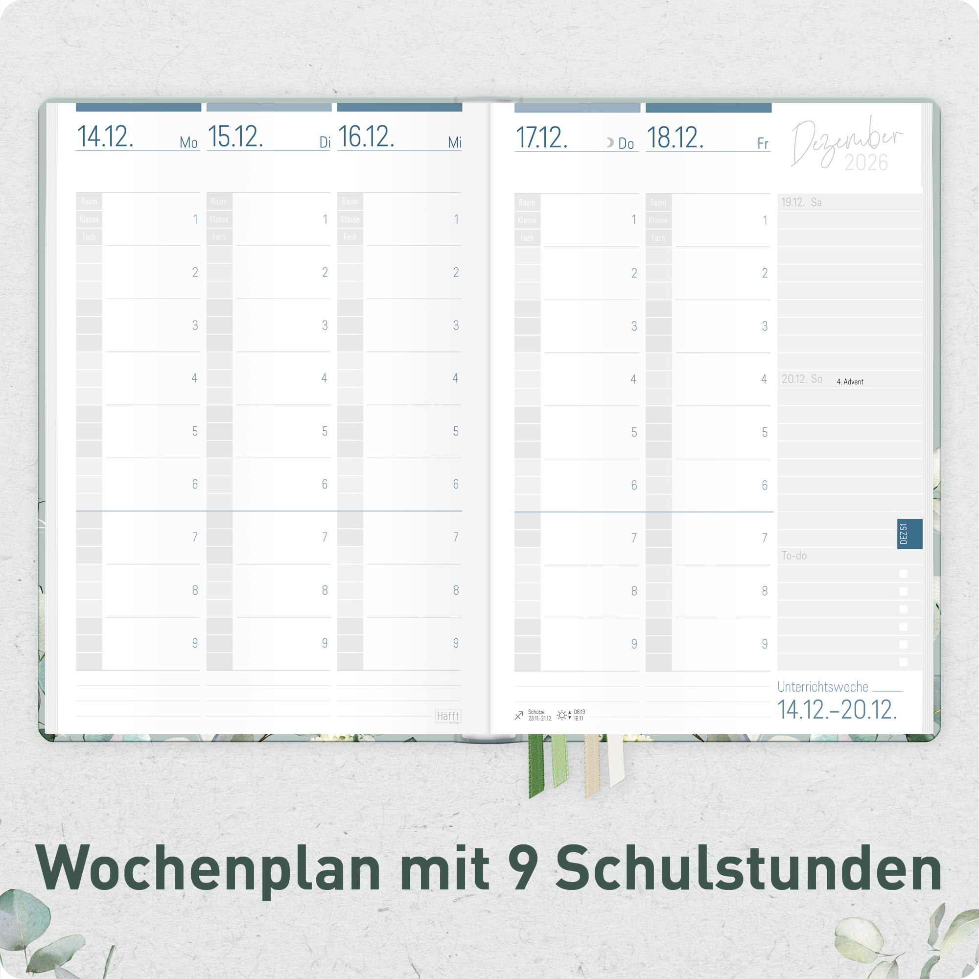 Artikelbild 4 des Artikels “Lehrer-Planer A5+ 26/27 [Minty Leaves] “