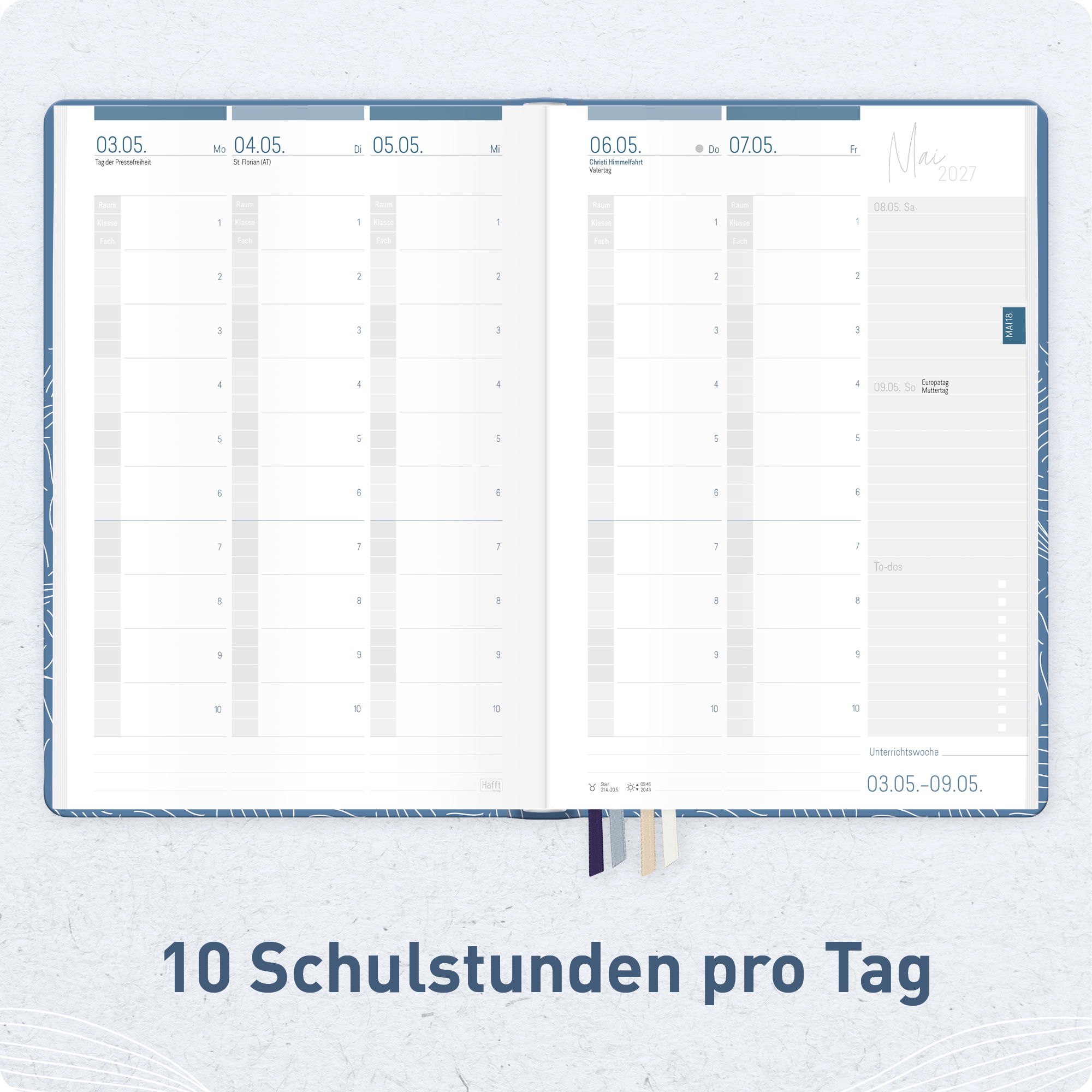 Artikelbild 4 des Artikels “Lehrer-Planer Maxi A4+ 26/27 [Fine Leaves Blue] “