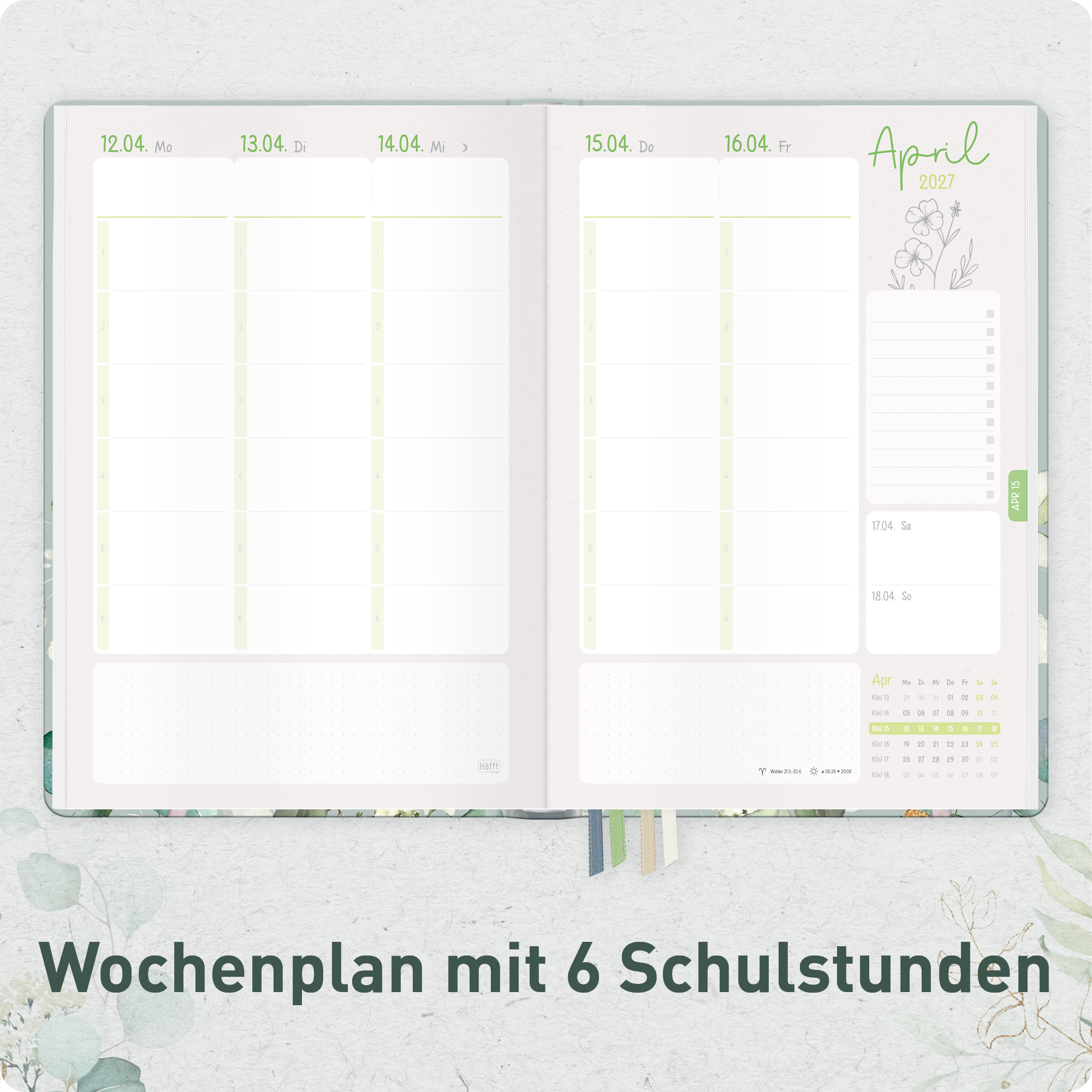 Artikelbild 4 des Artikels “Lehrer-Planer Grundschule A4+ 26/27 [Minty Leaves] “