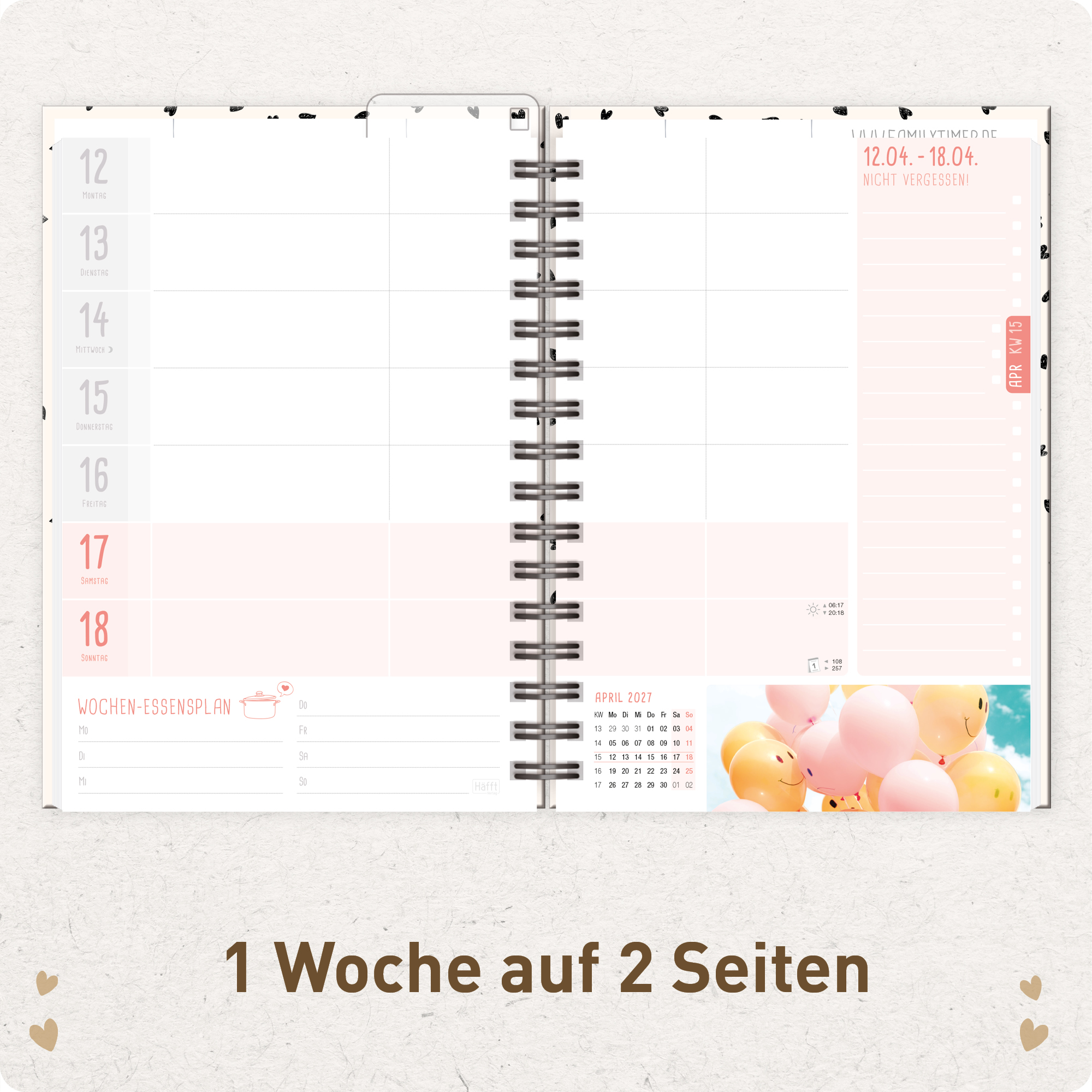 Artikelbild 4 des Artikels “Family-Timer A5 2026 2027 [Golden Hearts] “