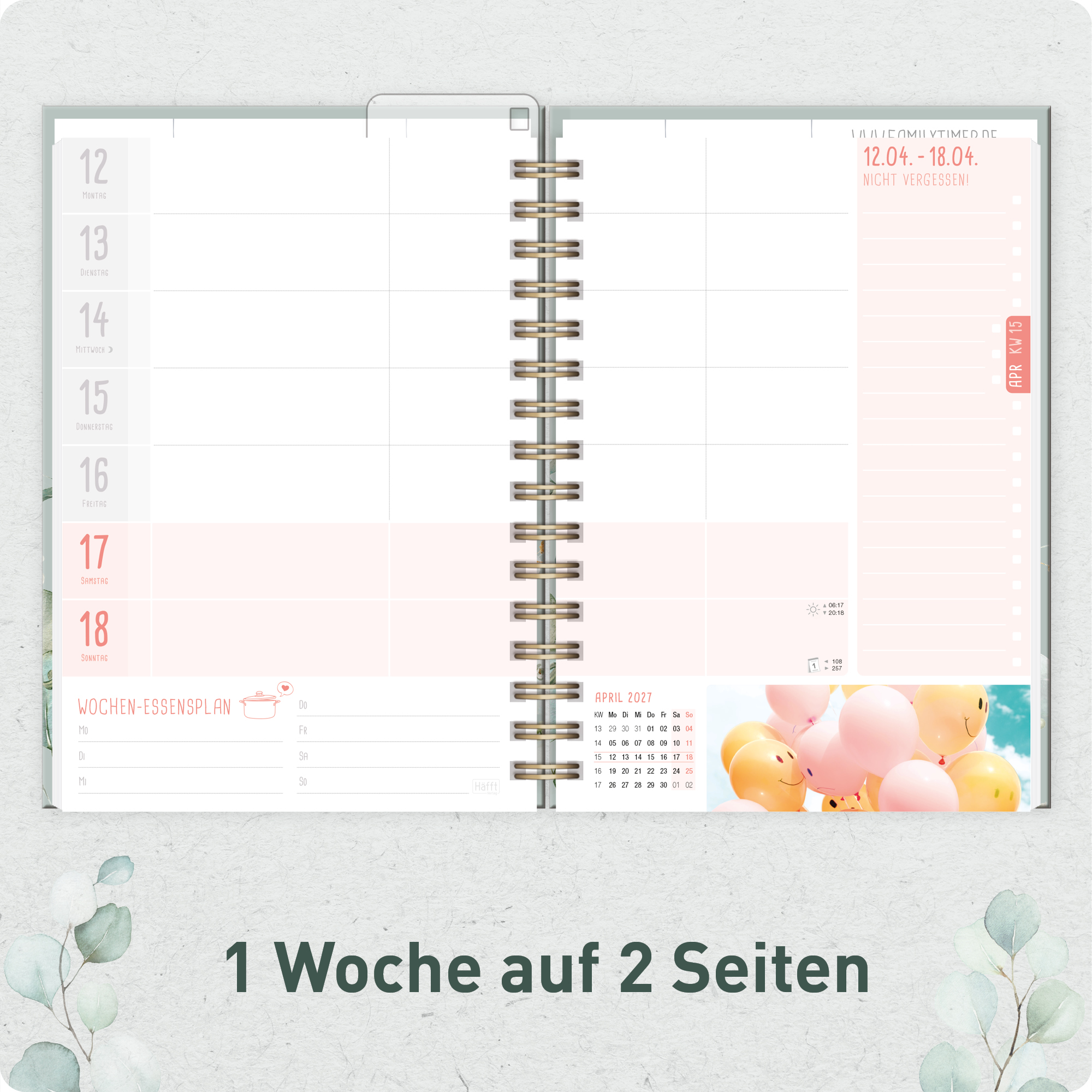 Artikelbild 4 des Artikels “Family-Timer A5 2026 2027 [Minty Leaves] “