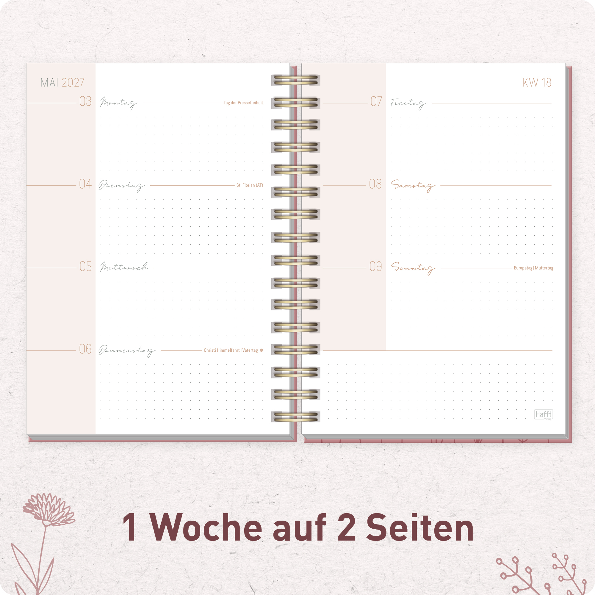 Artikelbild 4 des Artikels “Lieblings-Timer A5 2026/2027 A5 [Fine Flowers rosé] “