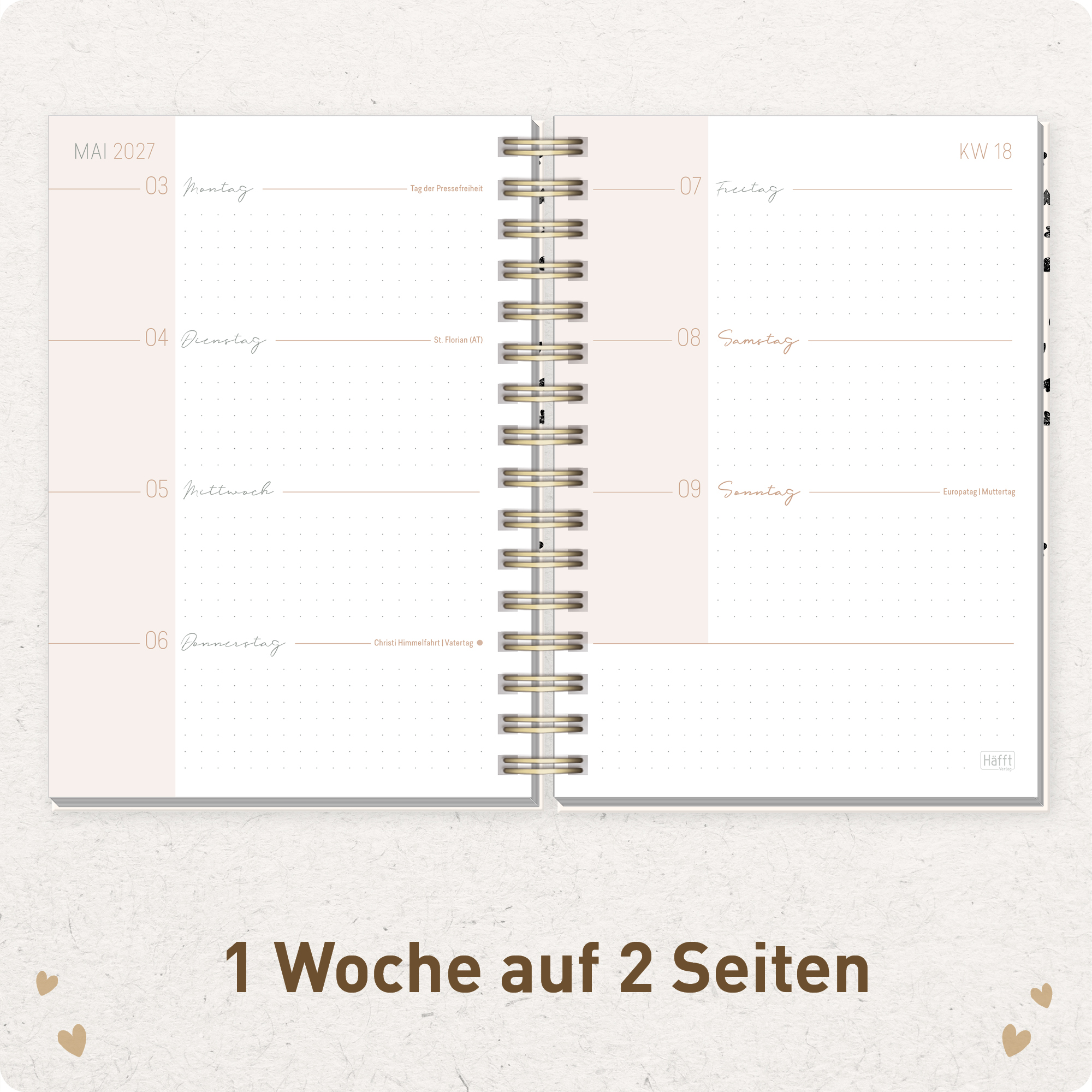 Artikelbild 4 des Artikels “Lieblings-Timer A5 2026/2027 [Golden Hearts] “
