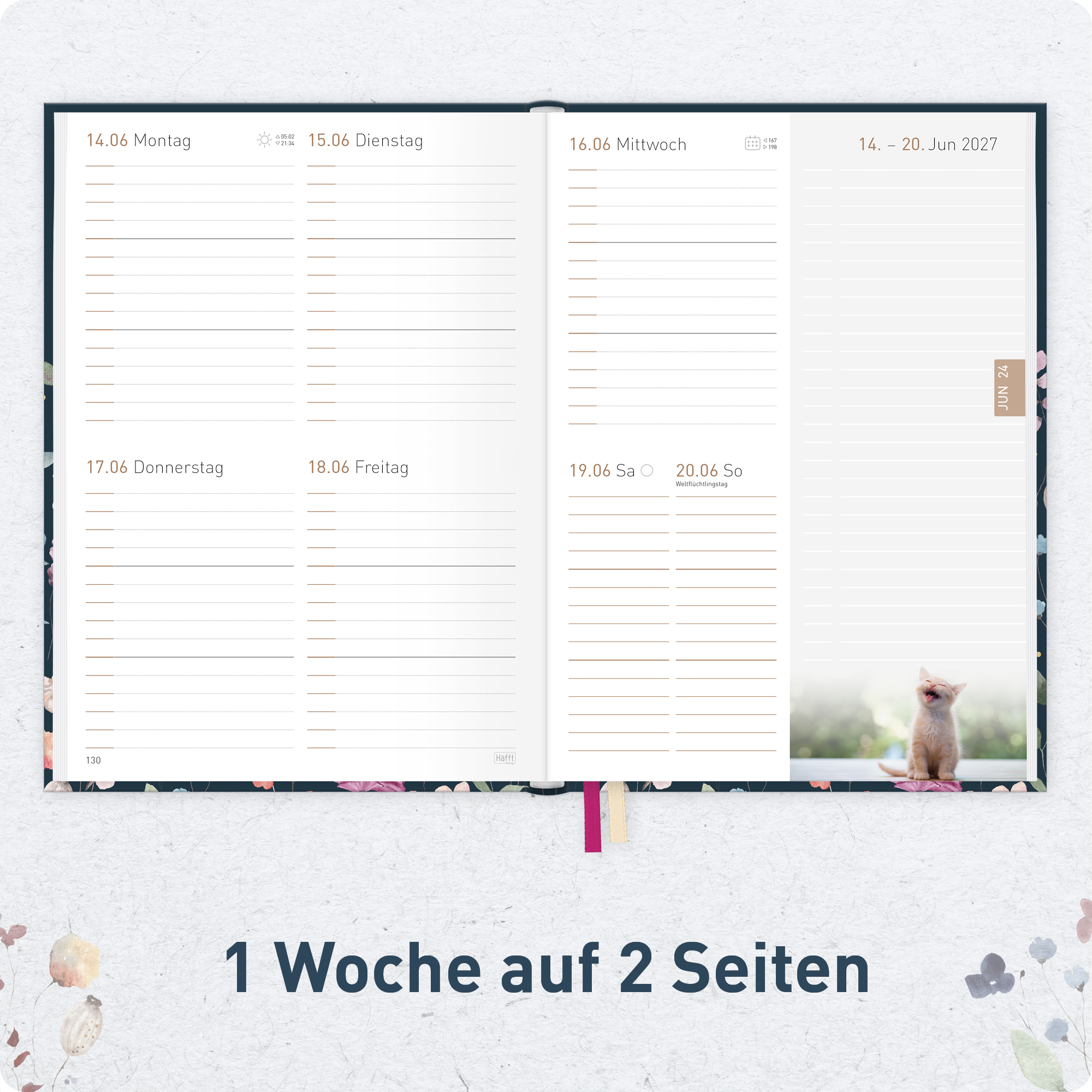 Artikelbild 4 des Artikels “Chäff-Timer A5 2026/2027 [Flower Inspiration blue] “