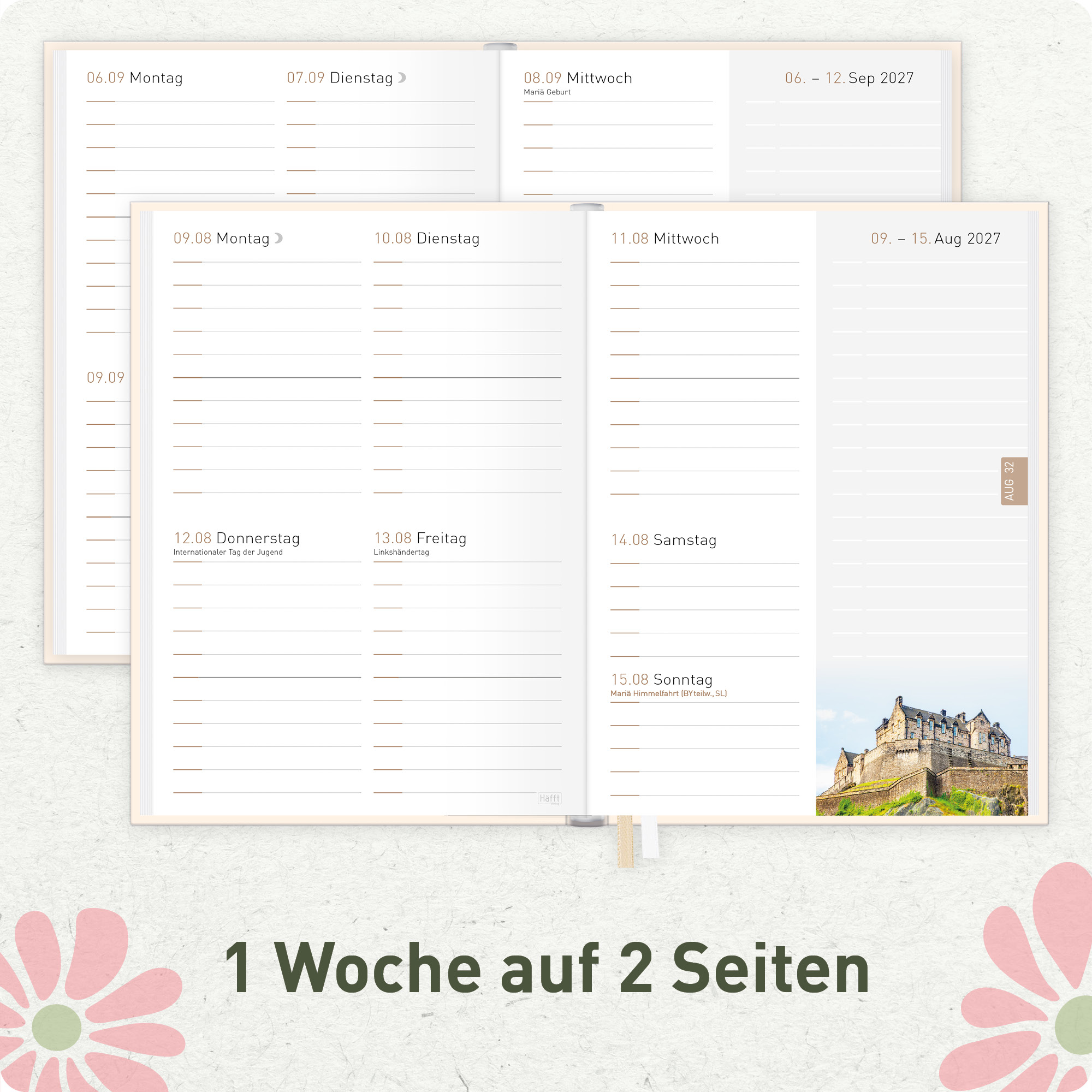 Artikelbild 4 des Artikels “Chäff-Timer Mini A6+ 2026/2027 [Flower Power pink] “