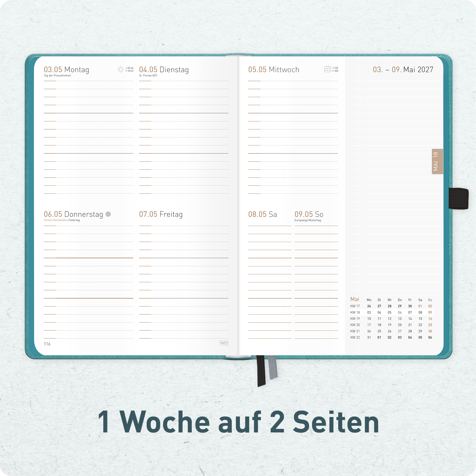 Artikelbild 4 des Artikels “Chäff-Timer Deluxe A5 2026/2027 [Hellpetrol] “