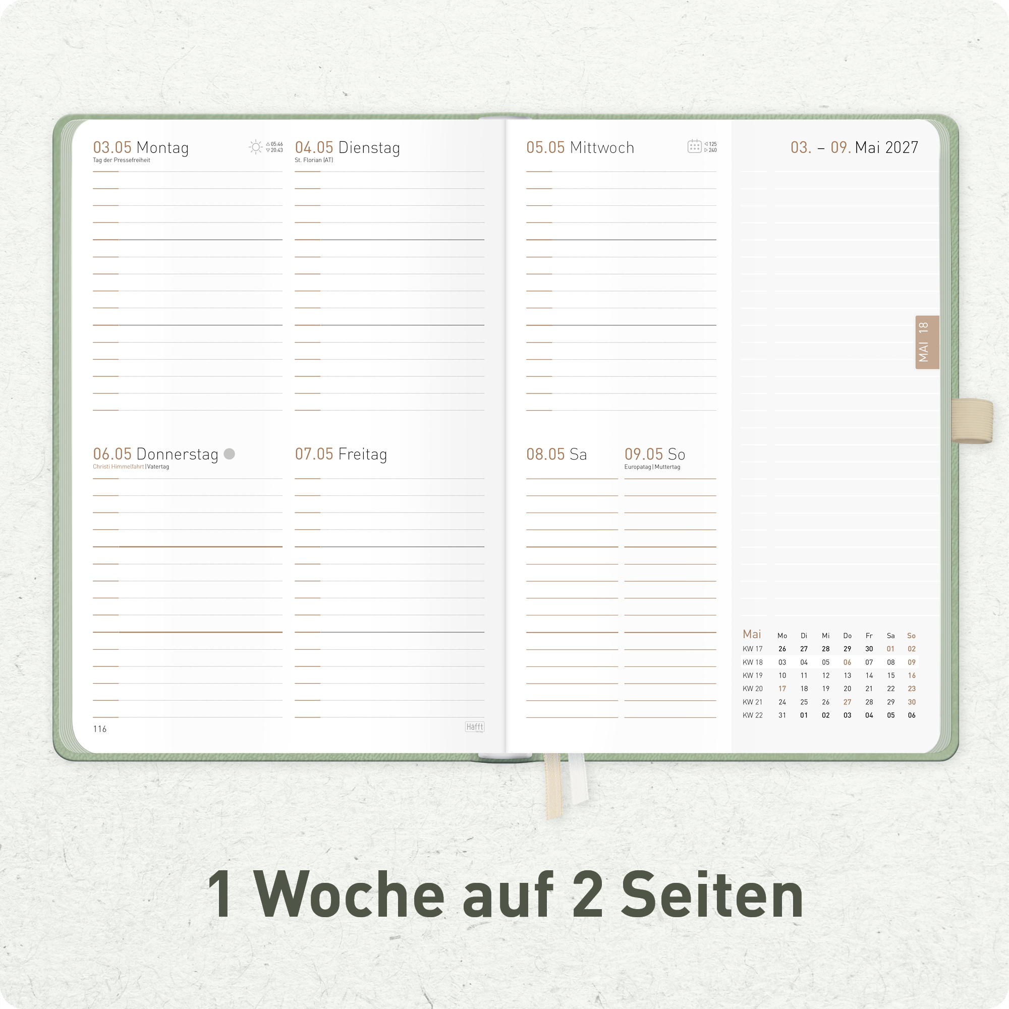 Artikelbild 4 des Artikels “Chäff-Timer Deluxe A5 Kalender 2026/2027 [Salbei] “