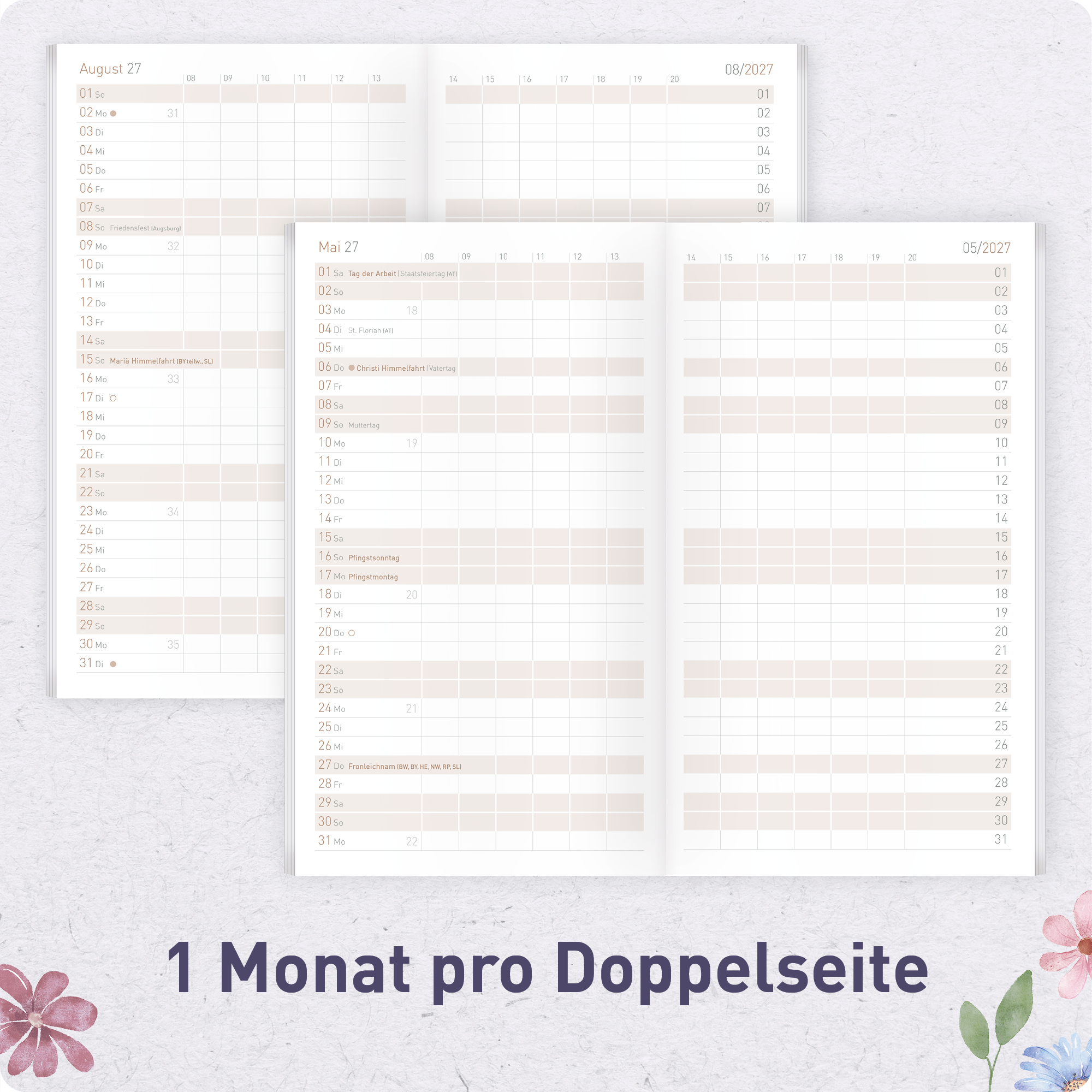 Artikelbild 4 des Artikels “Monatskalender 2026/2027 A6+ Slim Taschenkalender [Lilac Blossoms] “