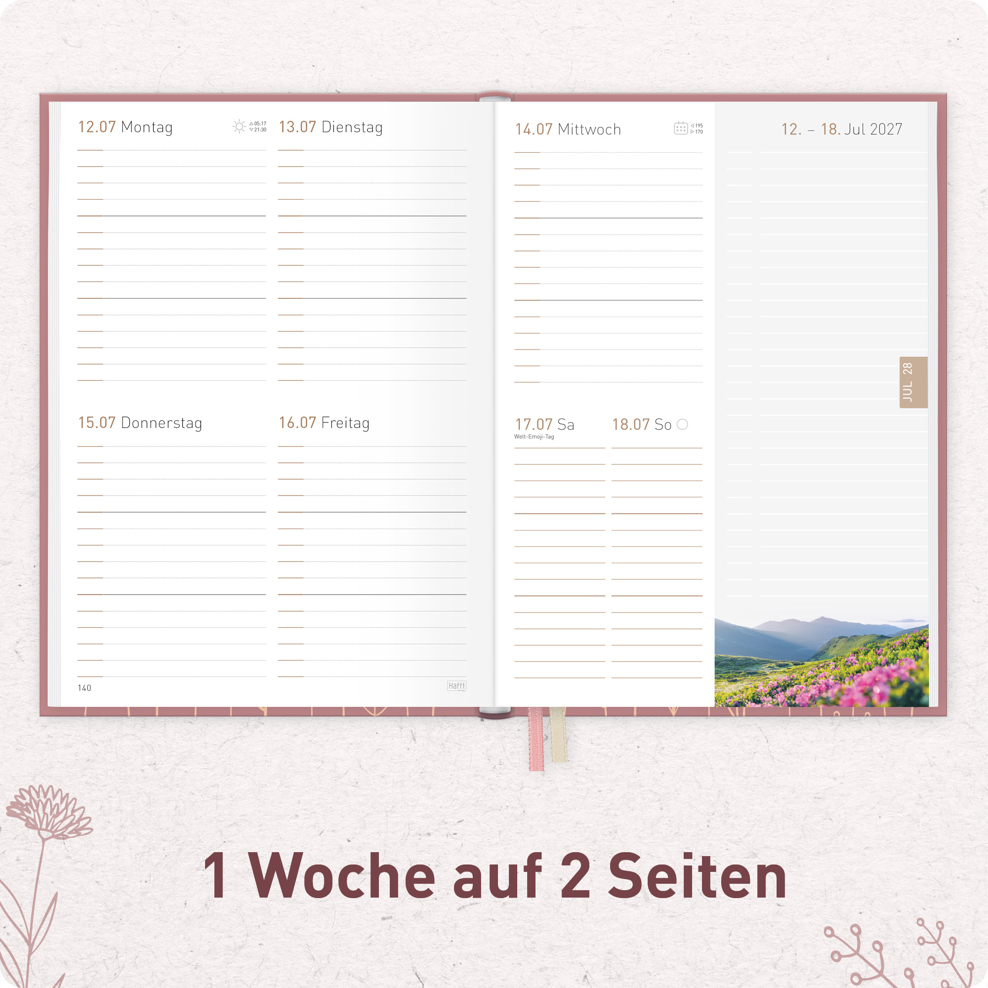 Artikelbild 4 des Artikels “Chäff-Timer Classic A5 2027 [Fine Flowers rosé] “