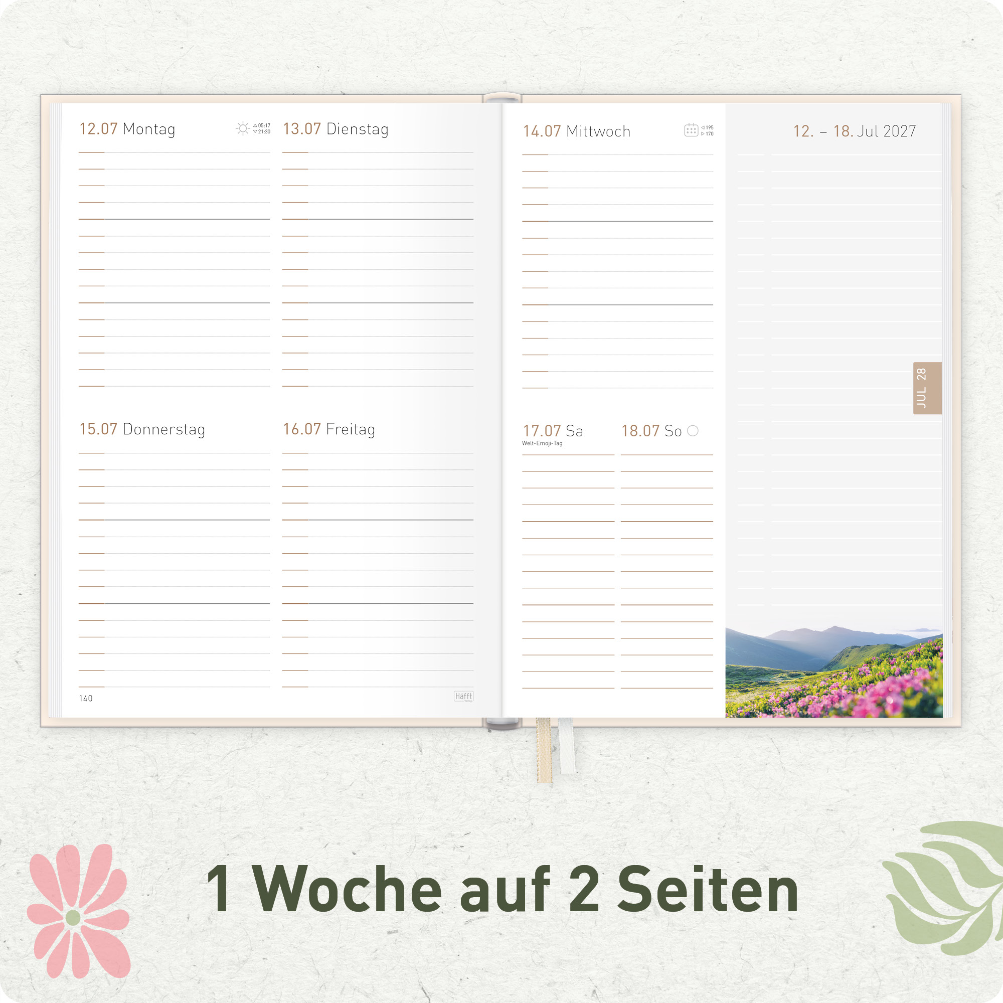 Artikelbild 4 des Artikels “Chäff-Timer Classic A5 2027 [Flower Power pink] “