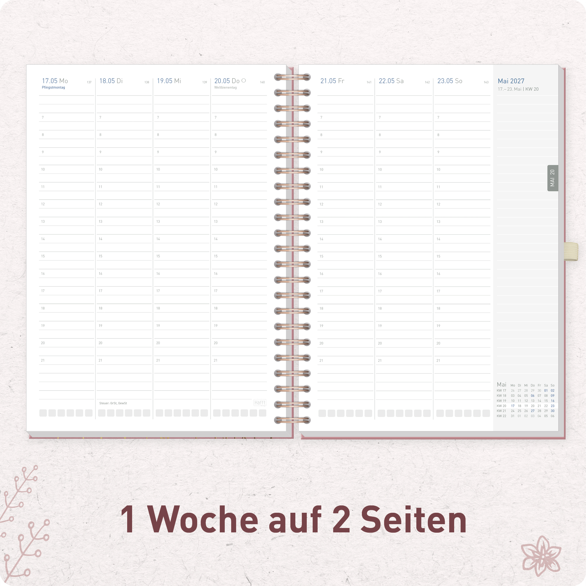 Artikelbild 4 des Artikels “Business-Timer Maxi A4 2027 [Fine Flowers rosé] “