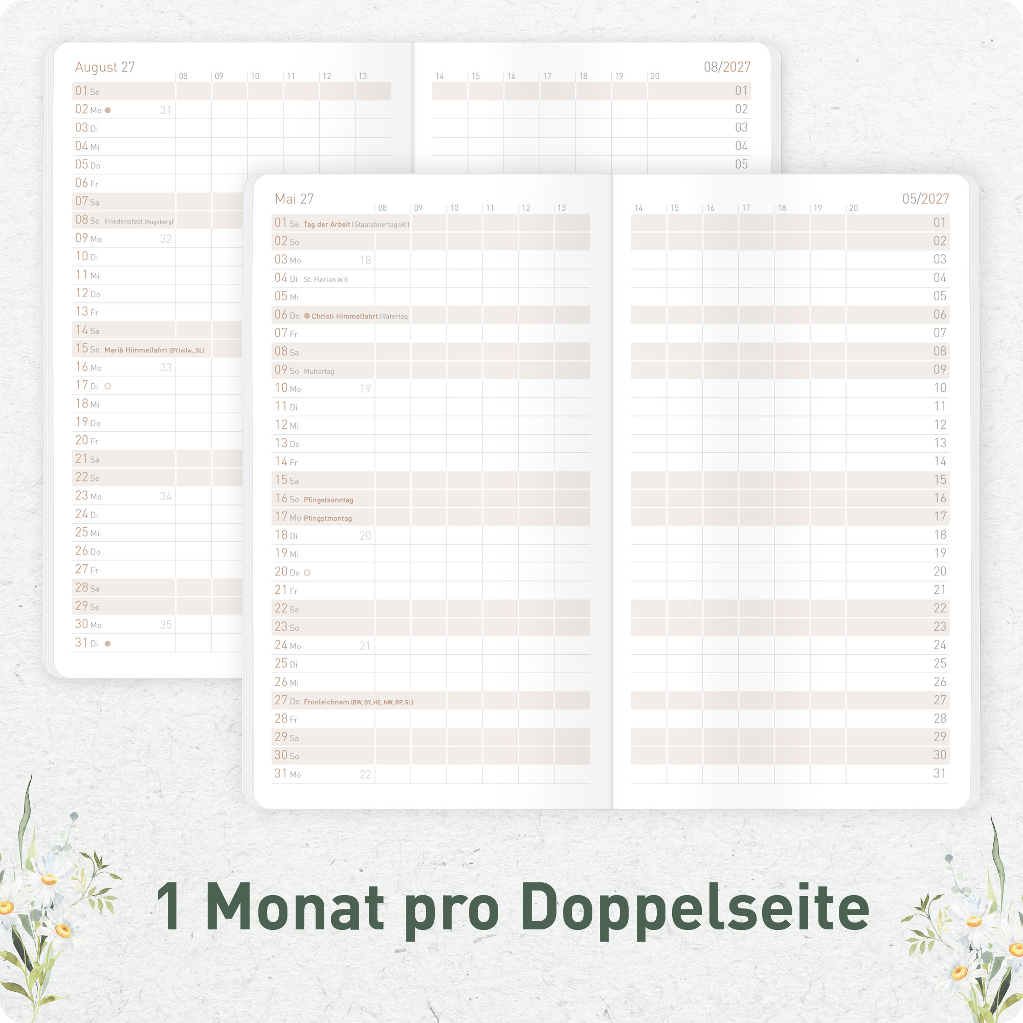Artikelbild 4 des Artikels “Monatskalender Pocket Slim A6+ 2027 [Daisy Days] “