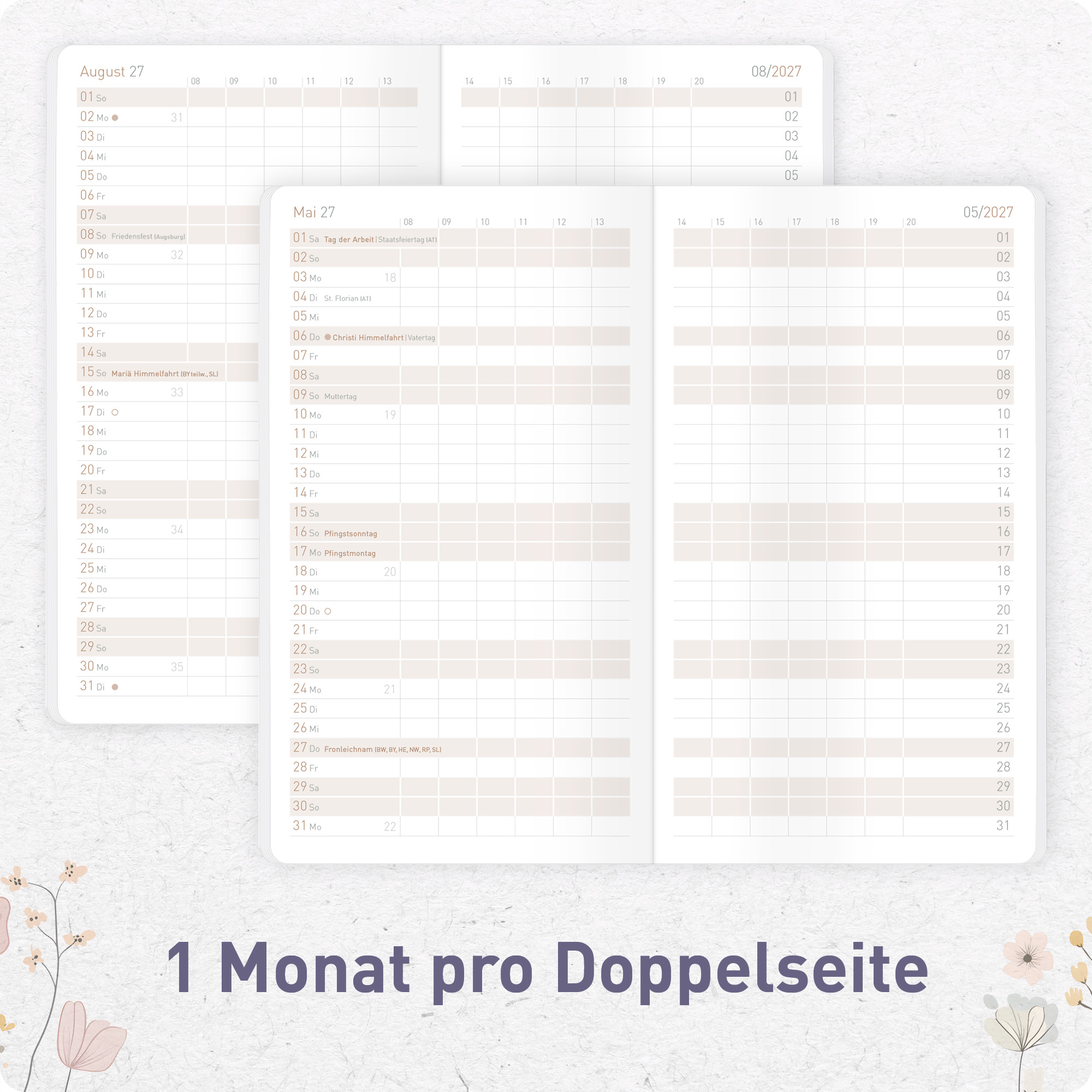 Artikelbild 4 des Artikels “Monatskalender Pocket Slim A6+ 2027 [Flower Joy] “