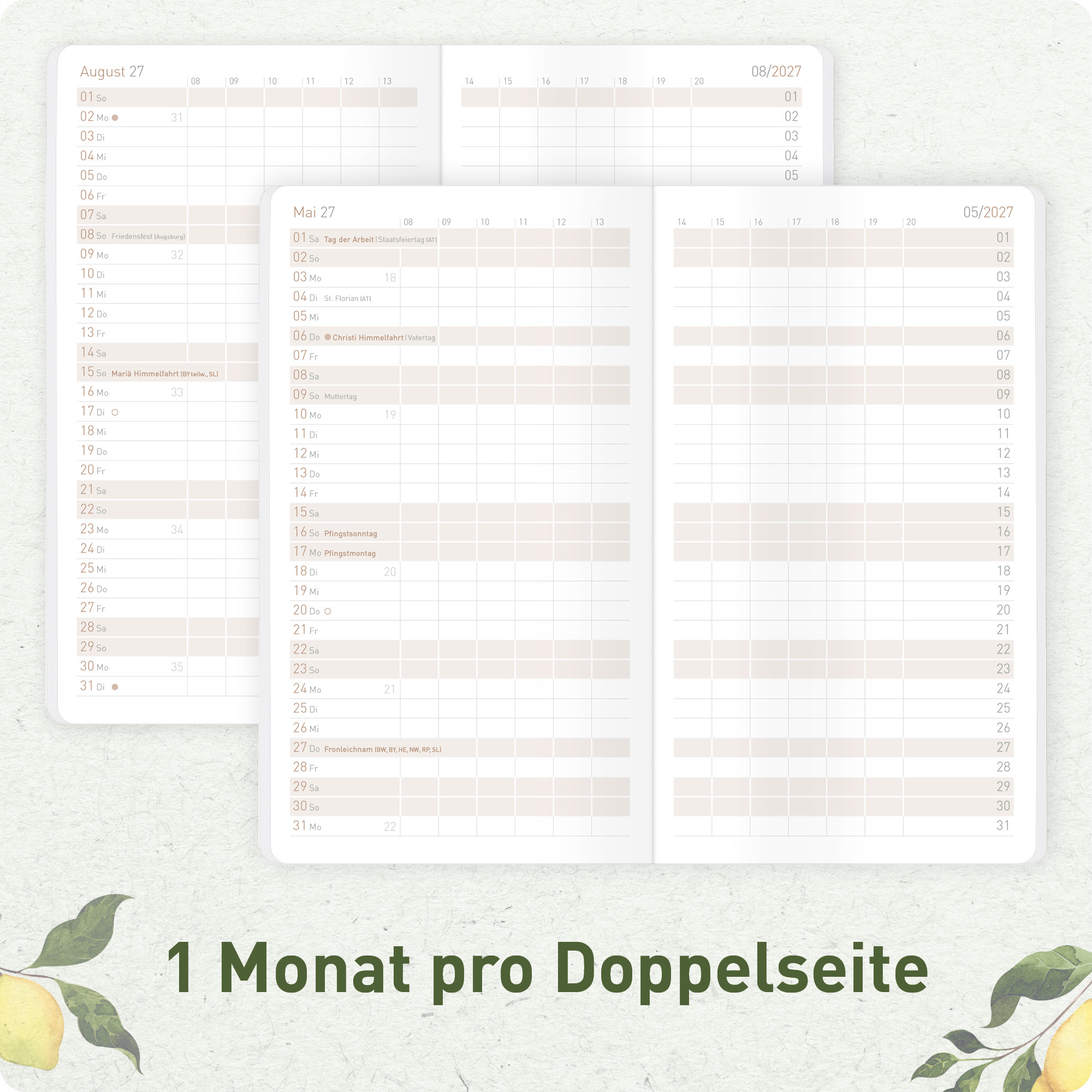 Artikelbild 4 des Artikels “Monatskalender Pocket Slim A6+ 2027 [Lemon Times] “
