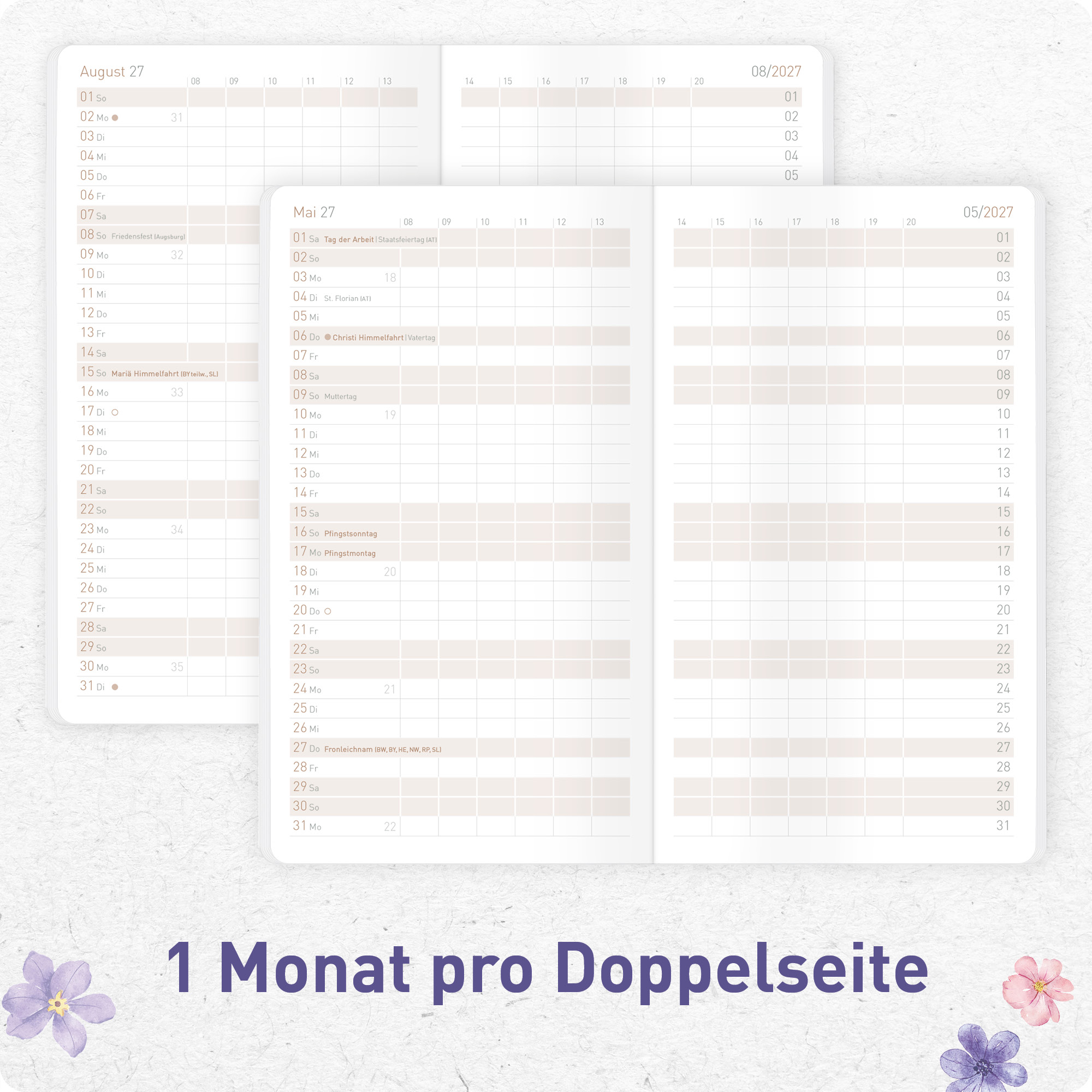Artikelbild 4 des Artikels “Monatskalender Pocket Slim A6+ 2027 [Lovely Flowers] “