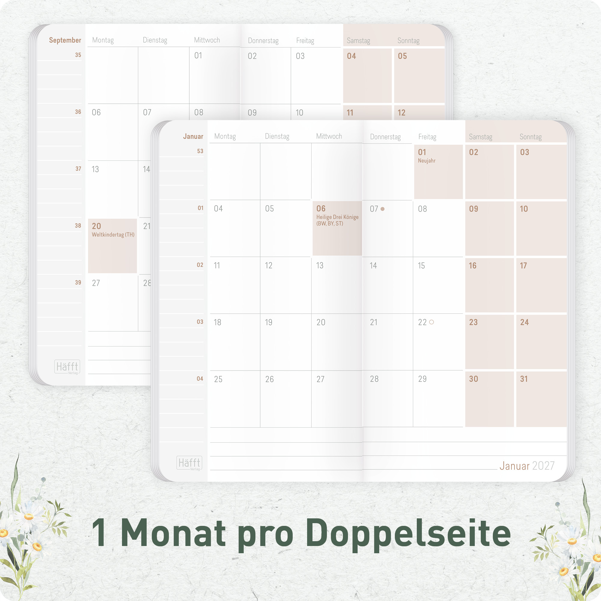 Artikelbild 4 des Artikels “Monatskalender Square A6+ 2027 [Daisy Days] “