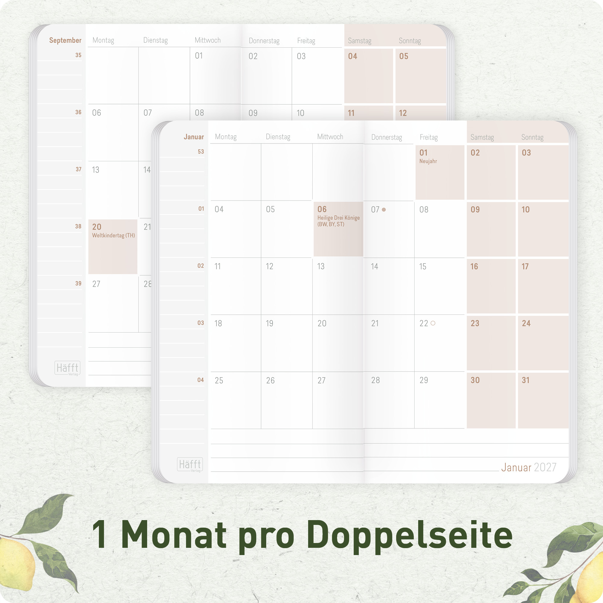 Artikelbild 4 des Artikels “Monatskalender Square A6+ 2027 [Lemon Times] “