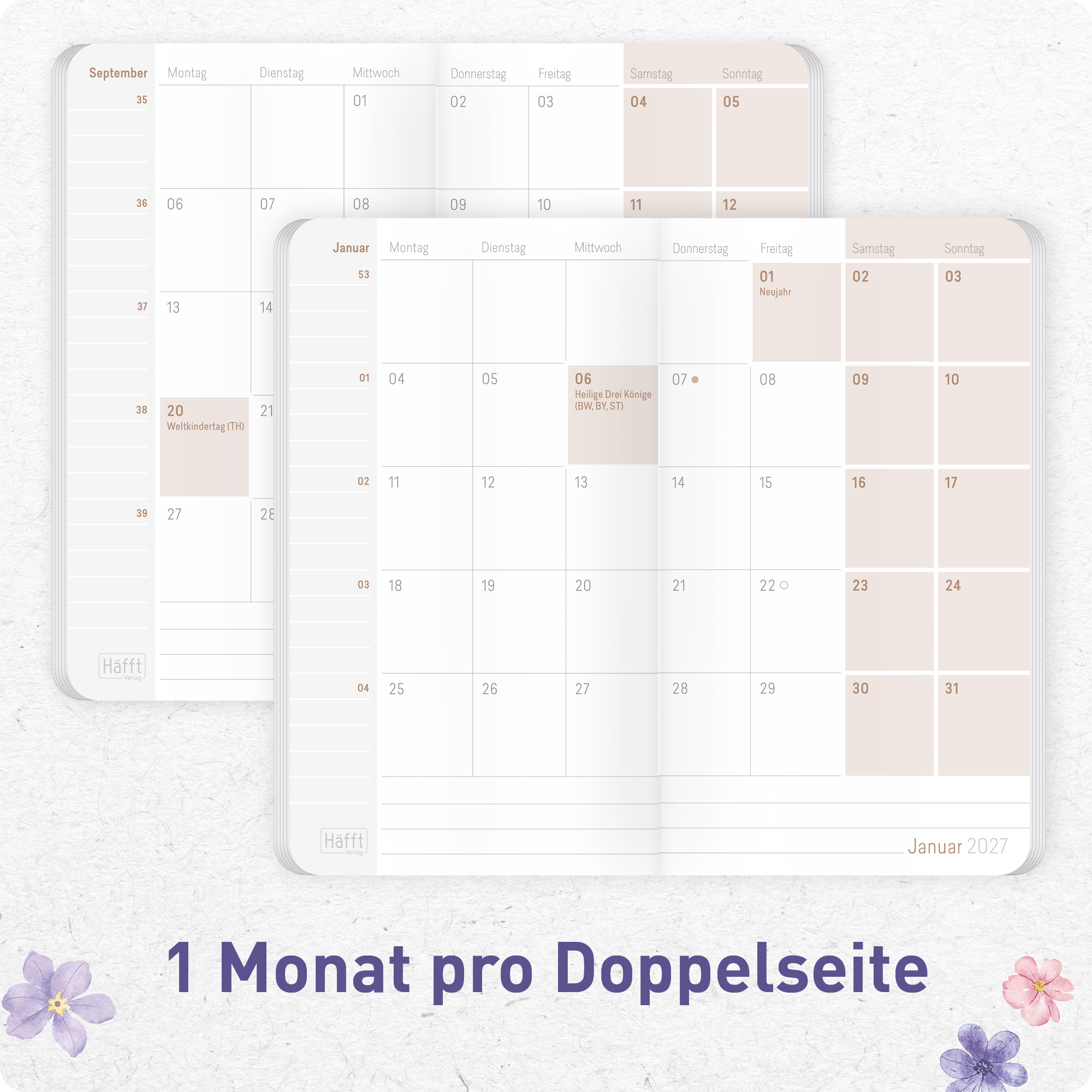 Artikelbild 4 des Artikels “Monatskalender Square A6+ 2027 [Lovely Flowers] “