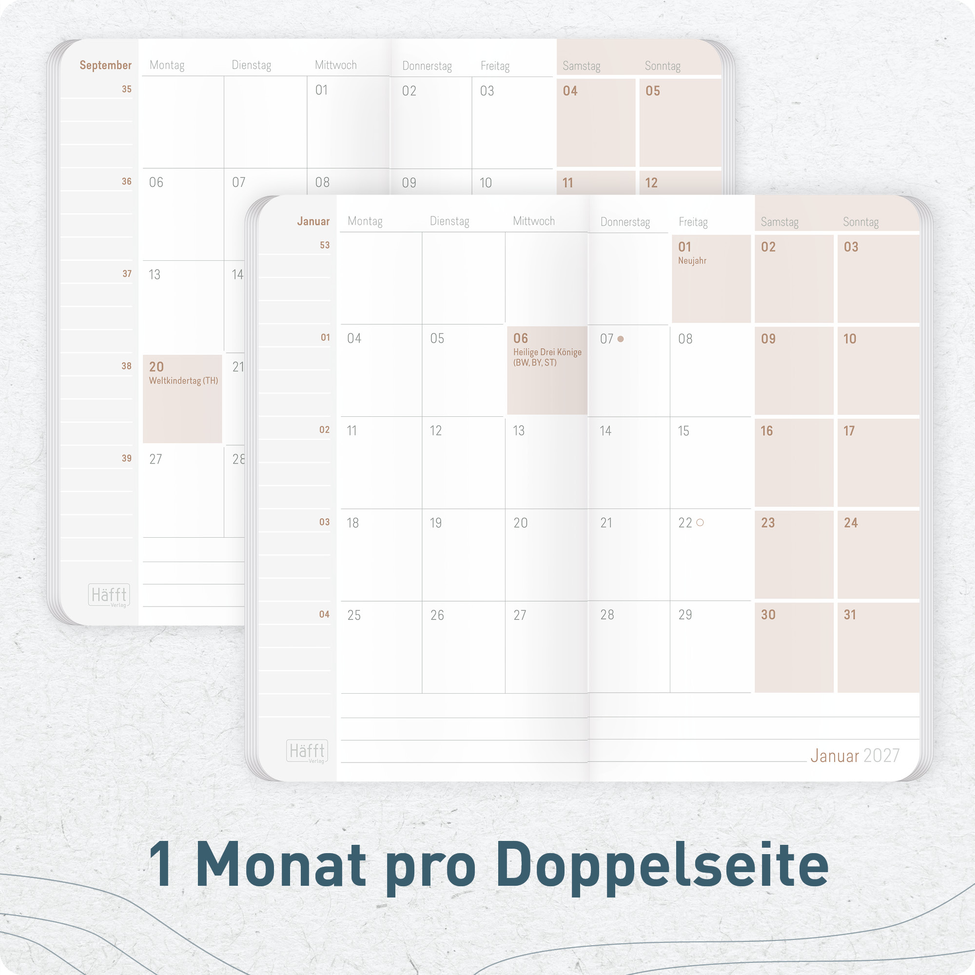 Artikelbild 4 des Artikels “Monatskalender Square A6+ 2027 [Urban Blue] “