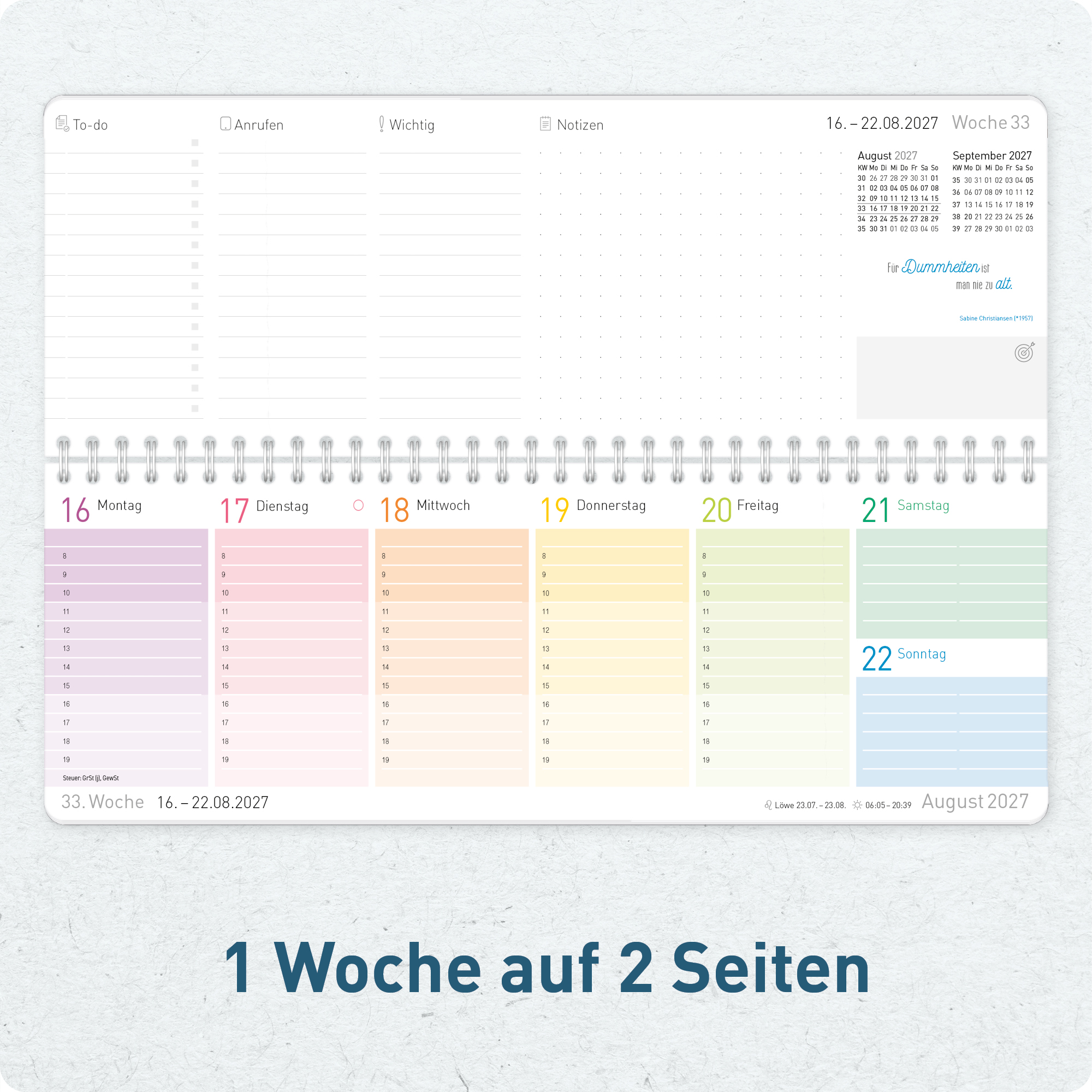 Artikelbild 4 des Artikels “Wochen-Tischkalender 2027 quer zum Aufstellen [Rainbow] “