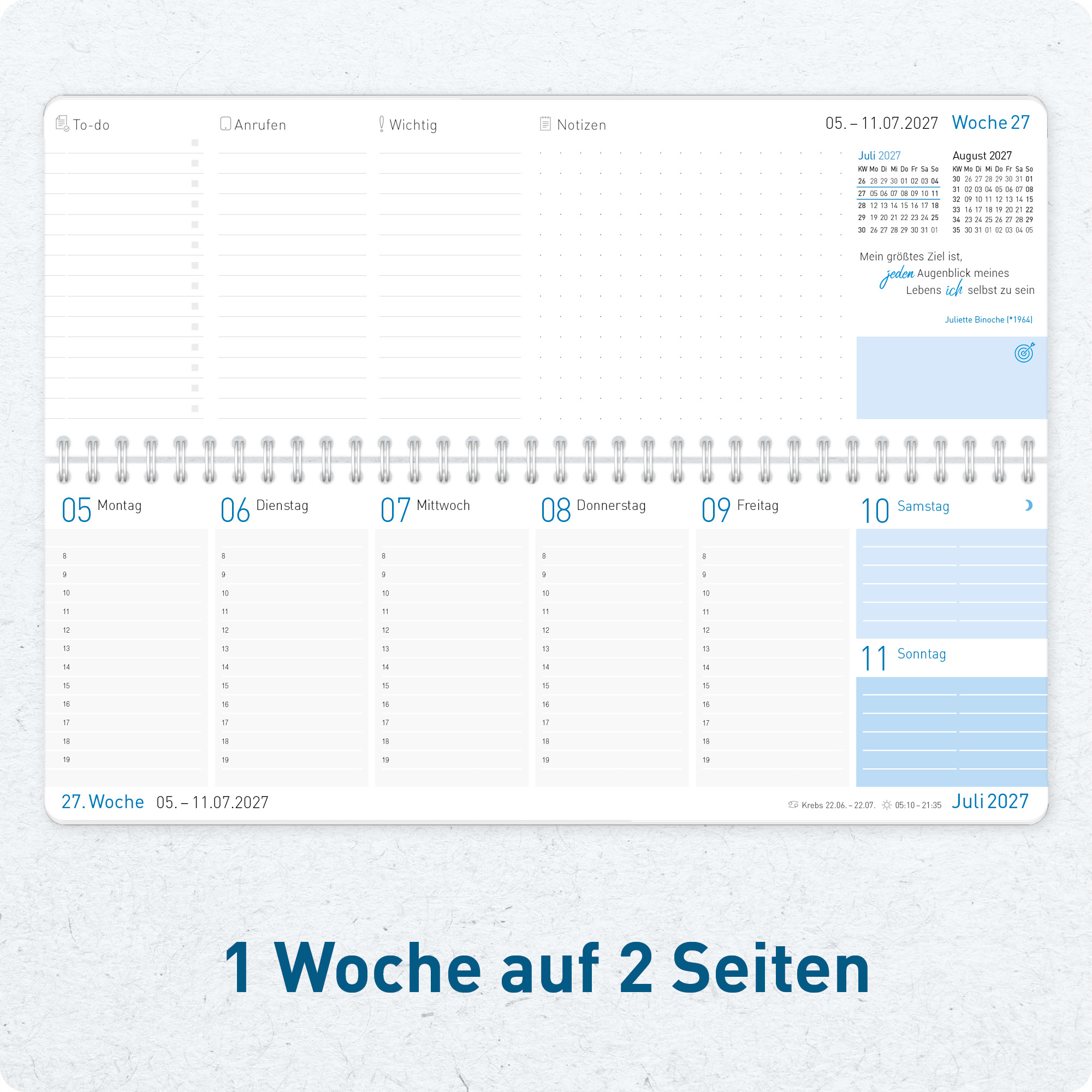 Artikelbild 4 des Artikels “Wochen-Tischkalender quer 2027 [Königsblau] “