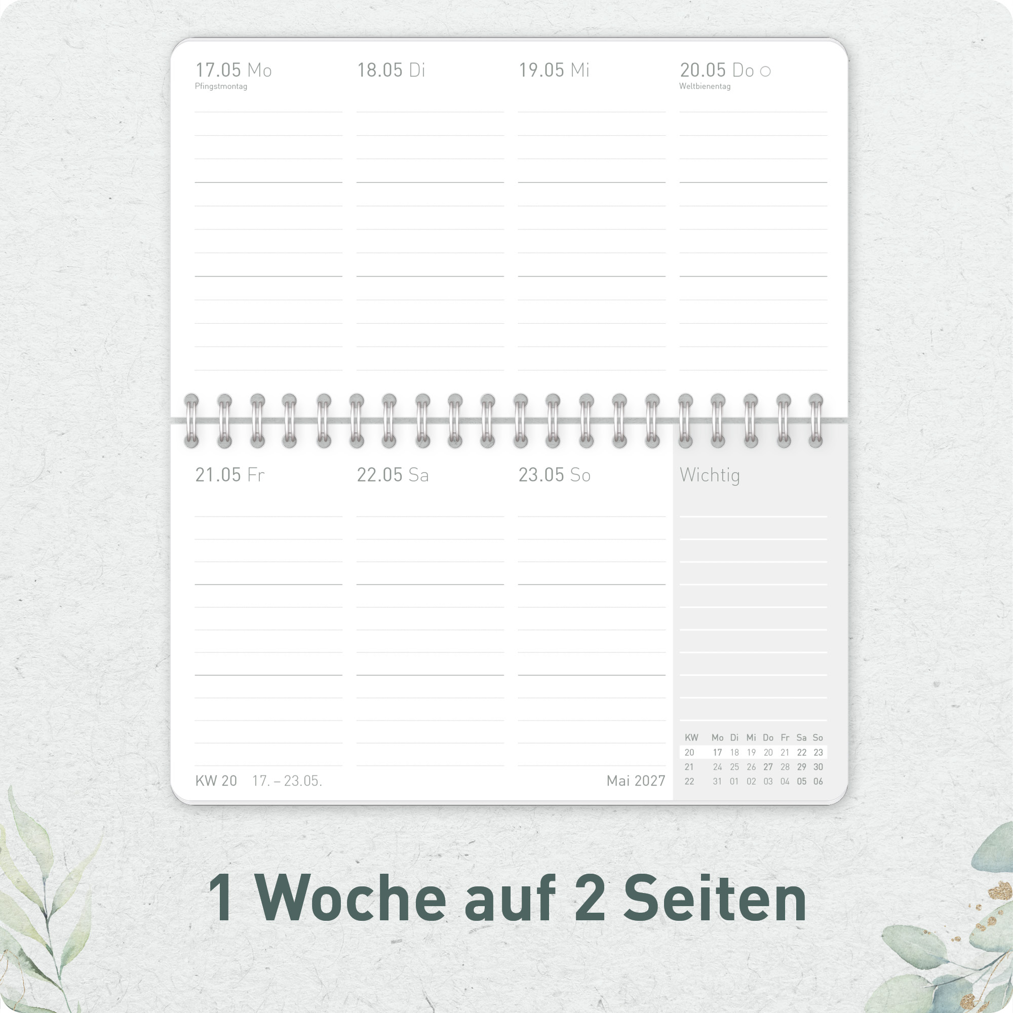 Artikelbild 4 des Artikels “Wochen-Tischkalender Pocket 2027 [Blattgold] “