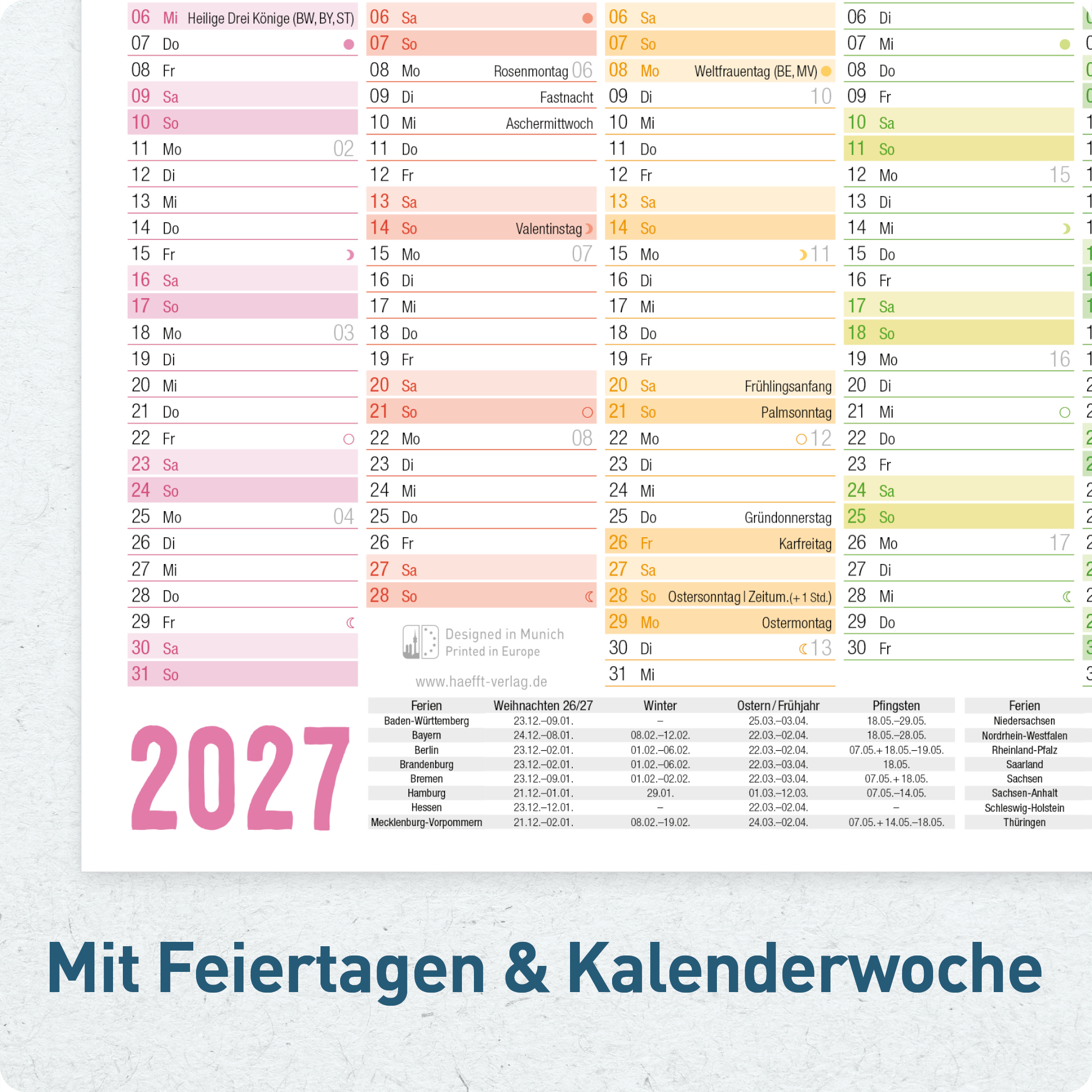 Artikelbild 4 des Artikels “Tafelkalender 2027 A5 [Rainbow] “