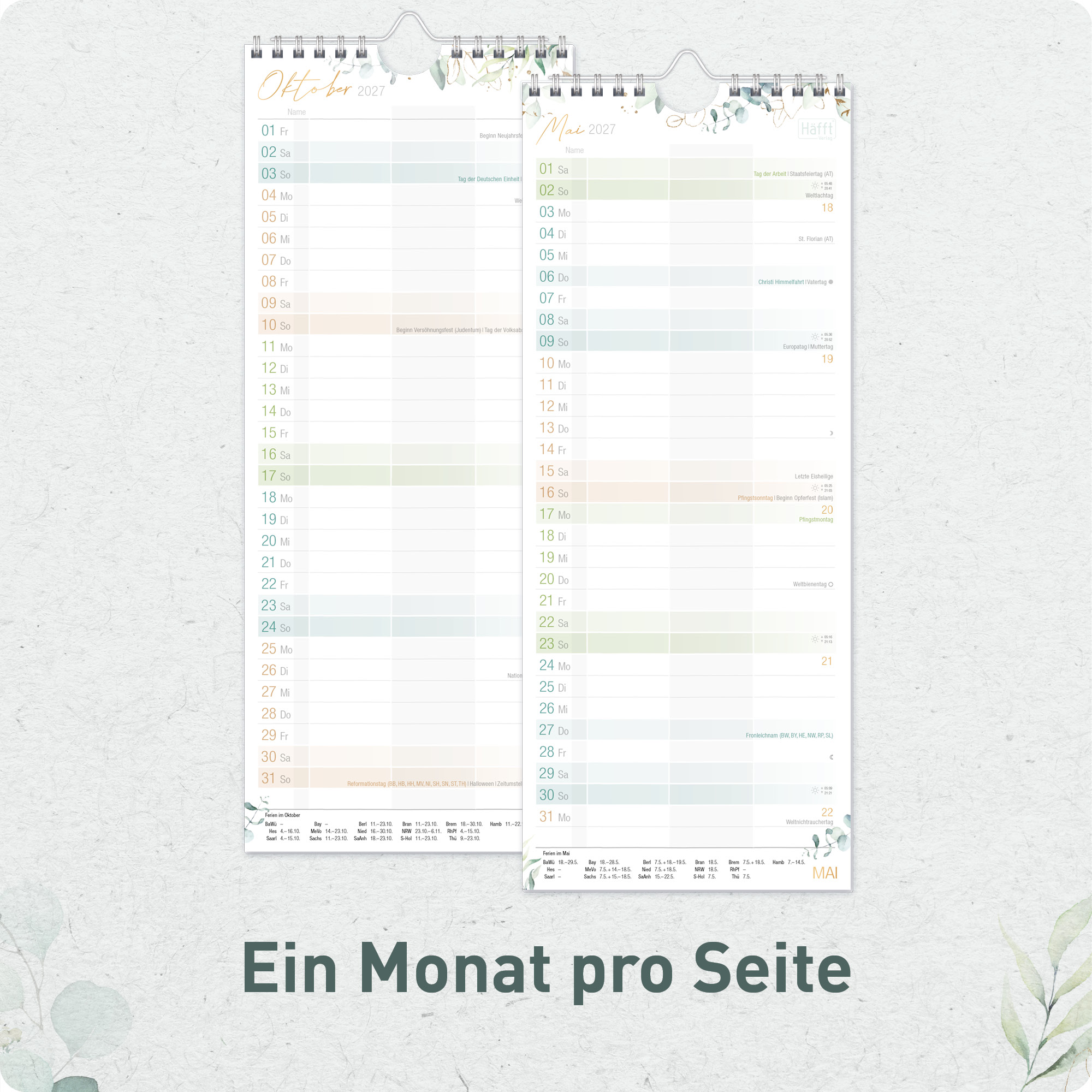 Artikelbild 4 des Artikels “Planer für Zwei kompakt 2027 Wandkalender mit 3 Spalten “