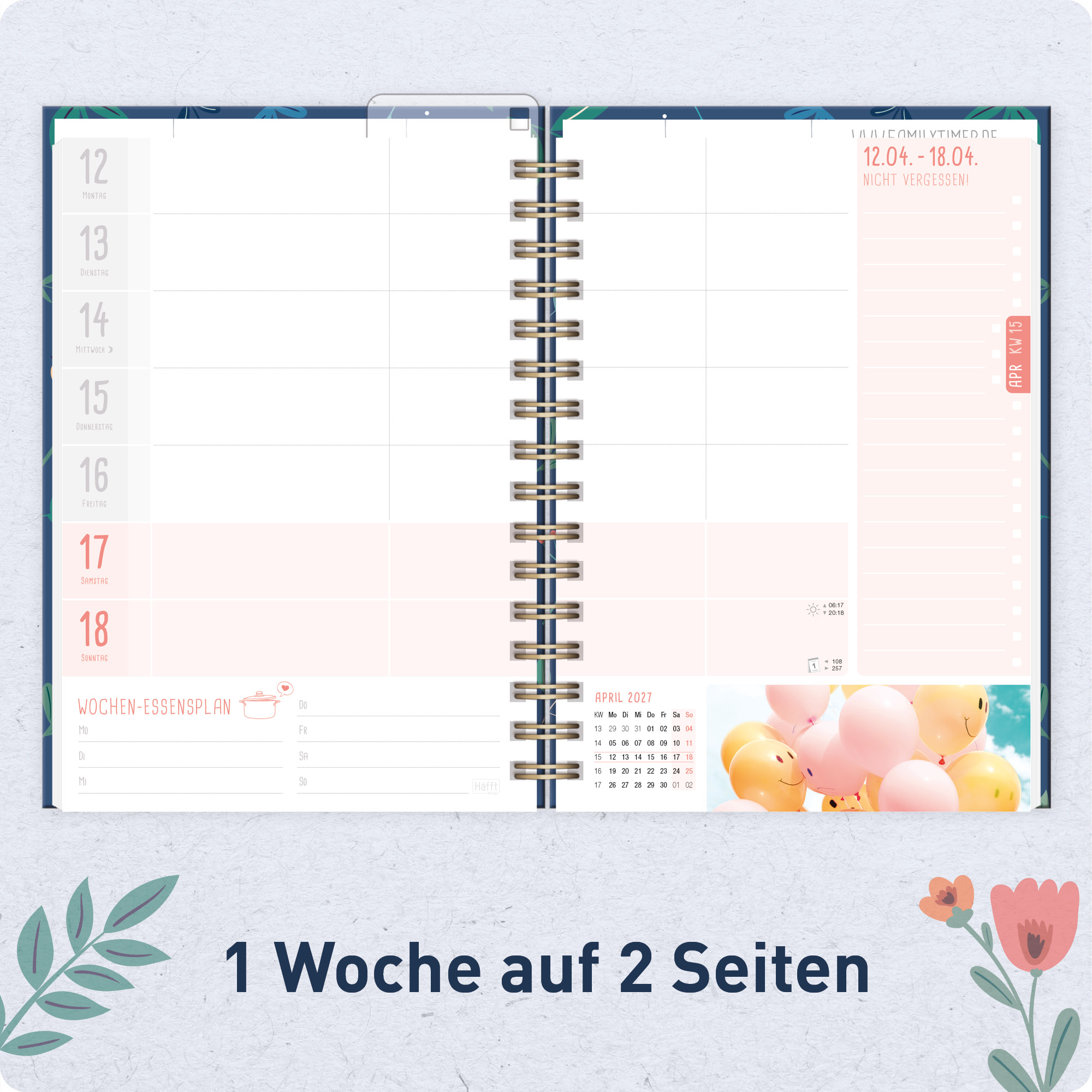 Artikelbild 4 des Artikels “Family-Timer A5 2027 [Color Flowers] “