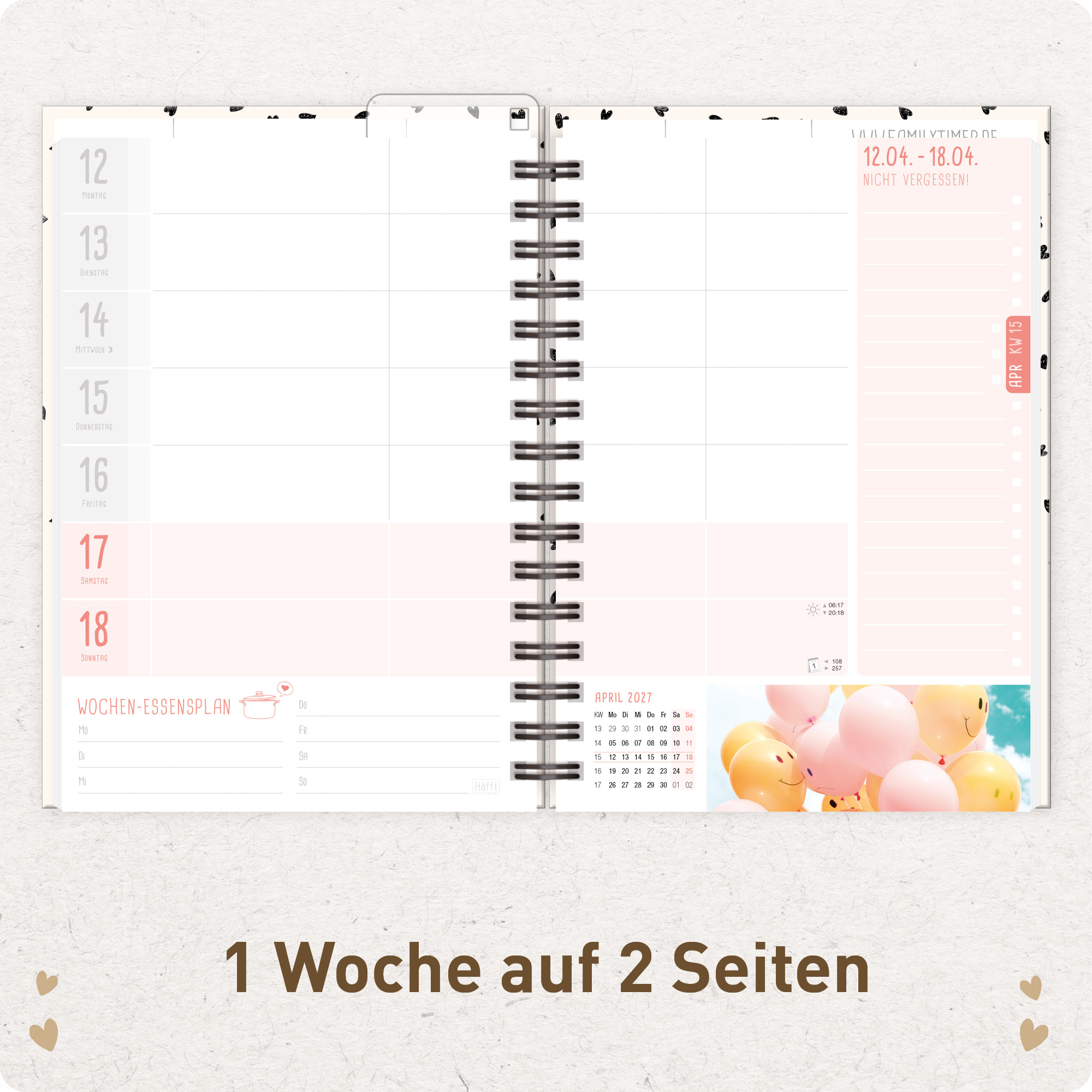 Artikelbild 4 des Artikels “Family-Timer A5 2027 [Golden Hearts] “