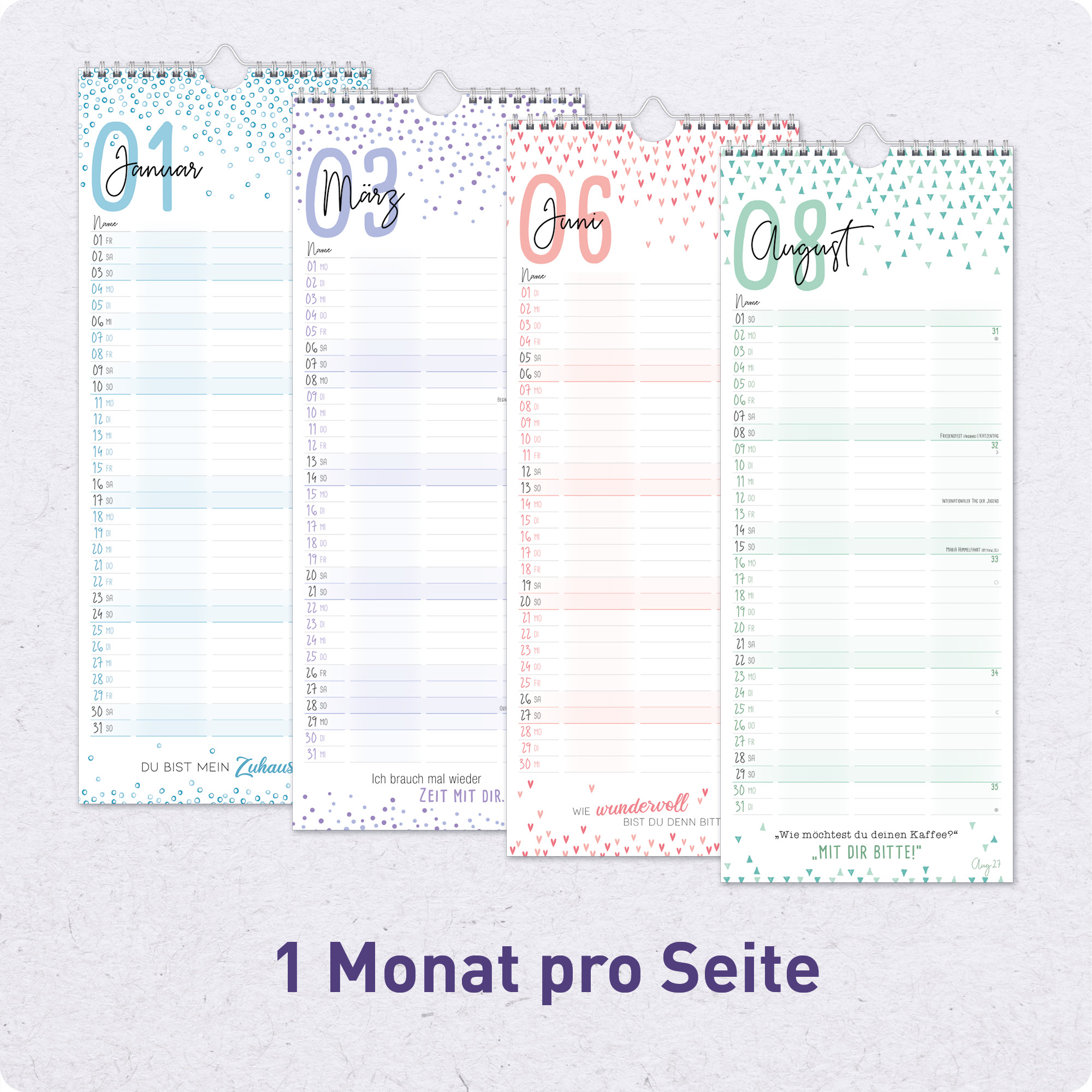 Artikelbild 4 des Artikels “Du + Ich Paarkalender 2027 Wandkalender mit 3 Spalten “
