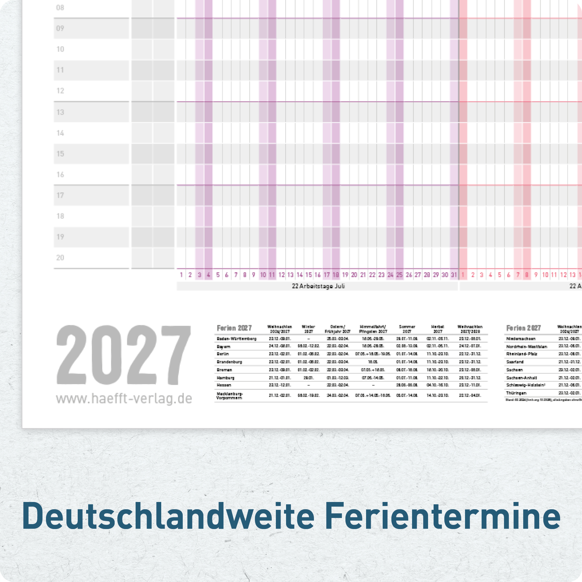 Artikelbild 4 des Artikels “Urlaubsplaner / Teamkalender 2027 A1 + quer [Rainbow] “