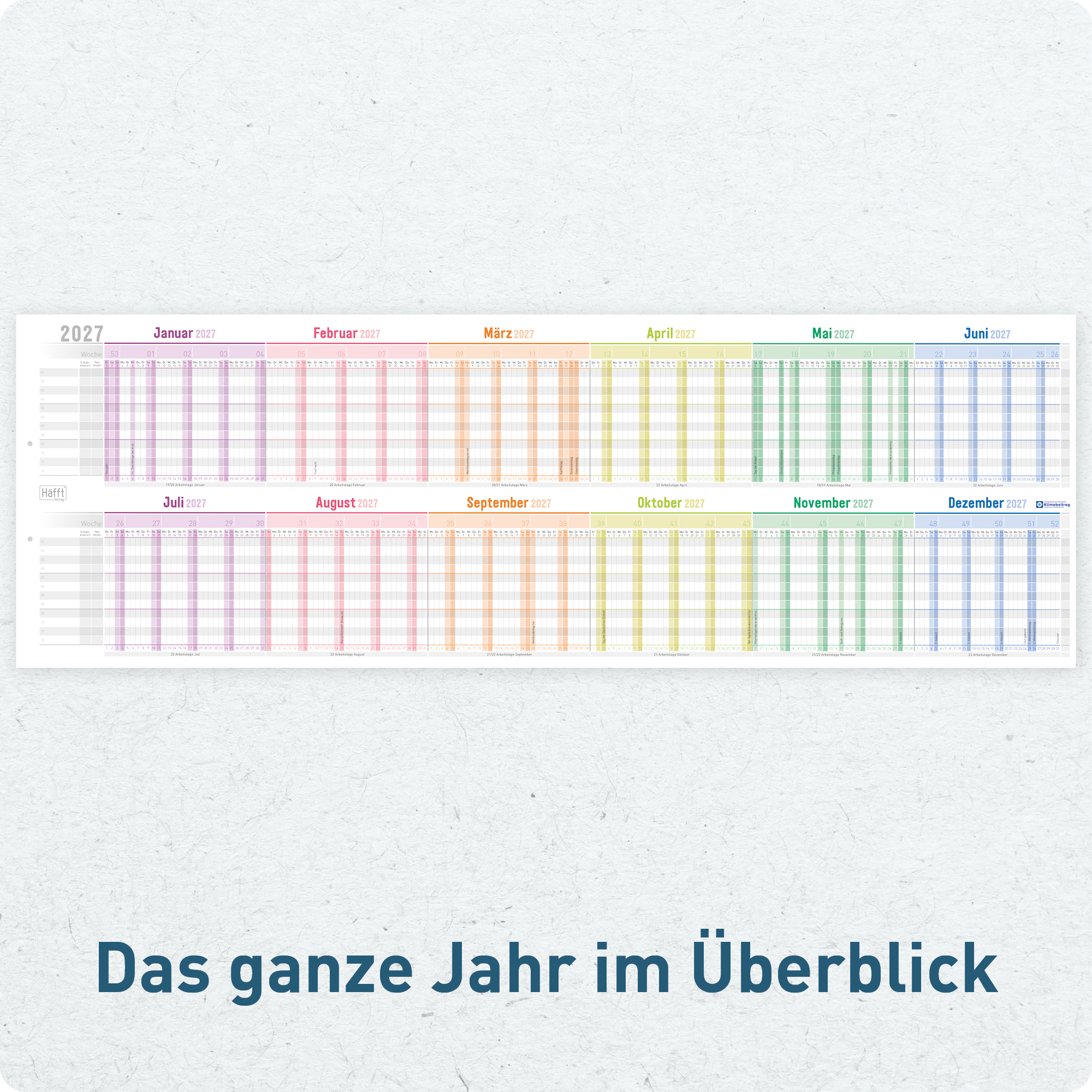 Artikelbild 4 des Artikels “Urlaubsplaner / Teamkalender 2027 A4 gefalzt [Rainbow] “