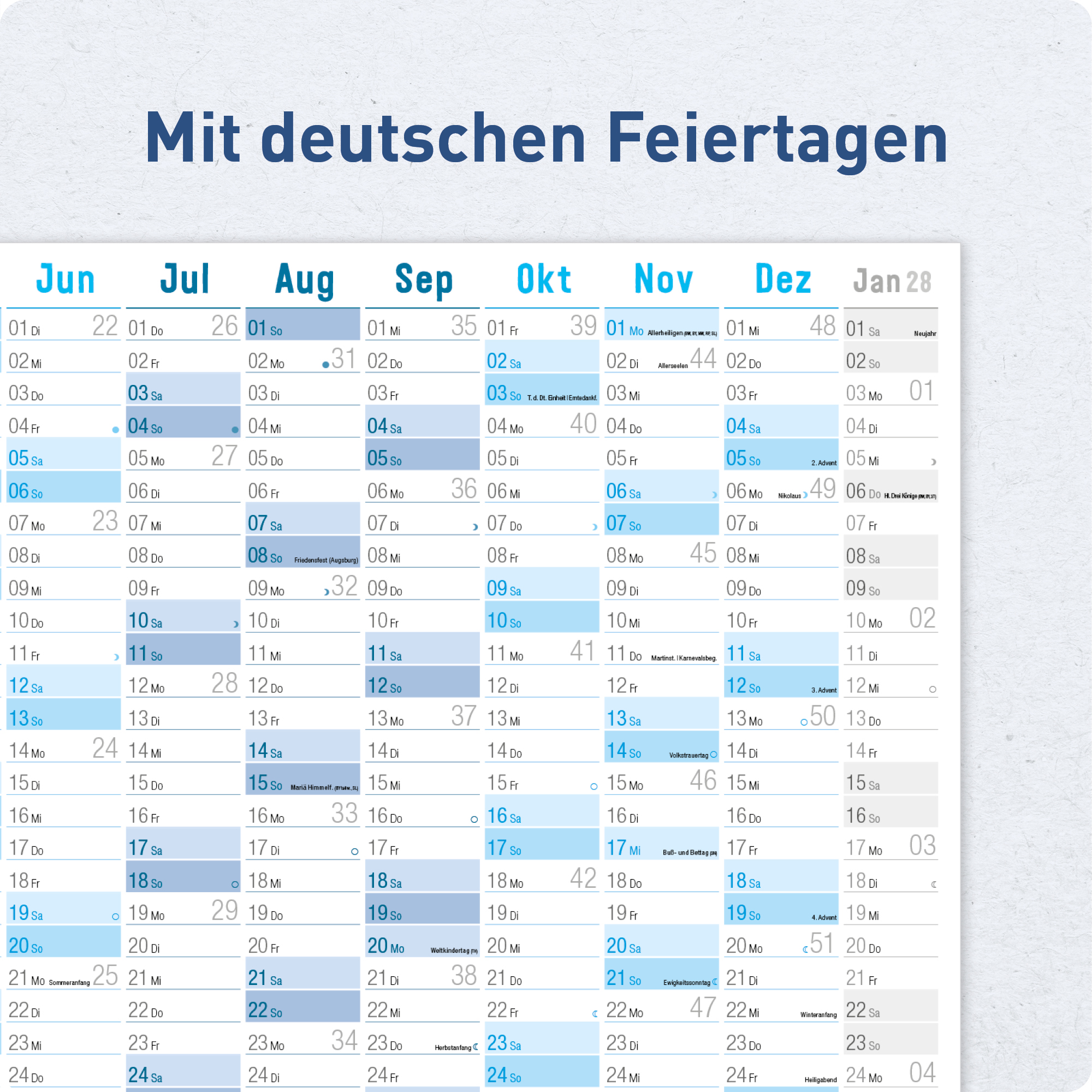 Artikelbild 4 des Artikels “Abwischbarer Wandkalender 2027 A1 + [Blau] “
