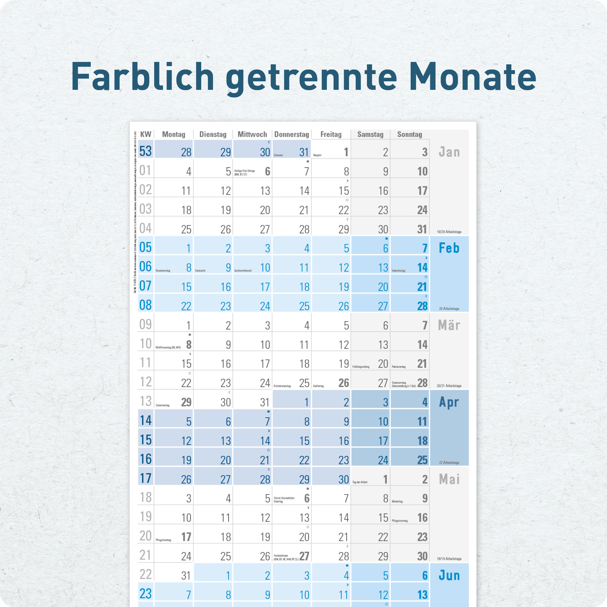 Artikelbild 4 des Artikels “Wandkalender A1+ 2027 Hochformat [blau] “