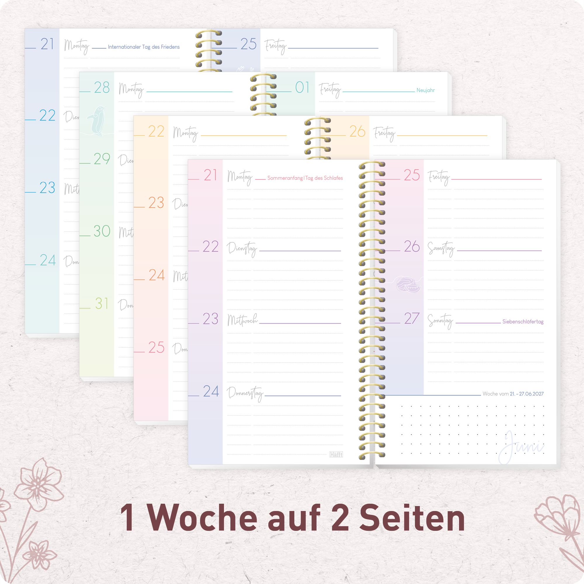 Artikelbild 4 des Artikels “College-Timer A6 Slim 2026/2027 [Fine Flowers rosé] “