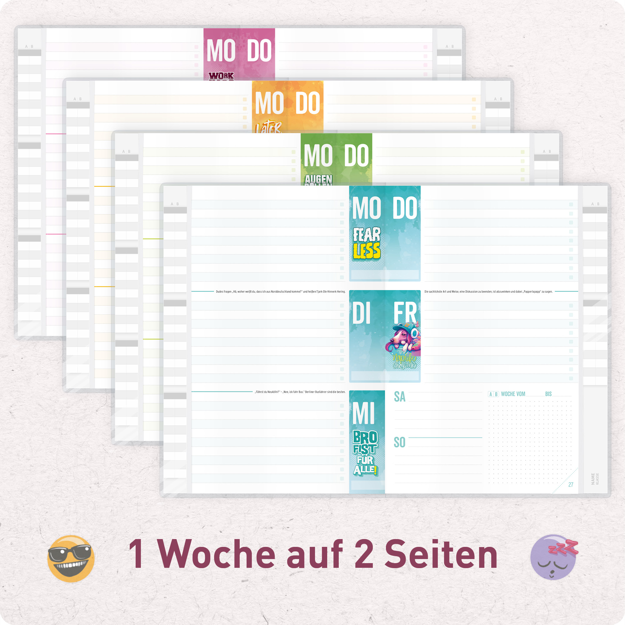 Artikelbild 4 des Artikels “Häfft Smart - Das Aufgabenheft mit Umschlag [Pink Flowers] “
