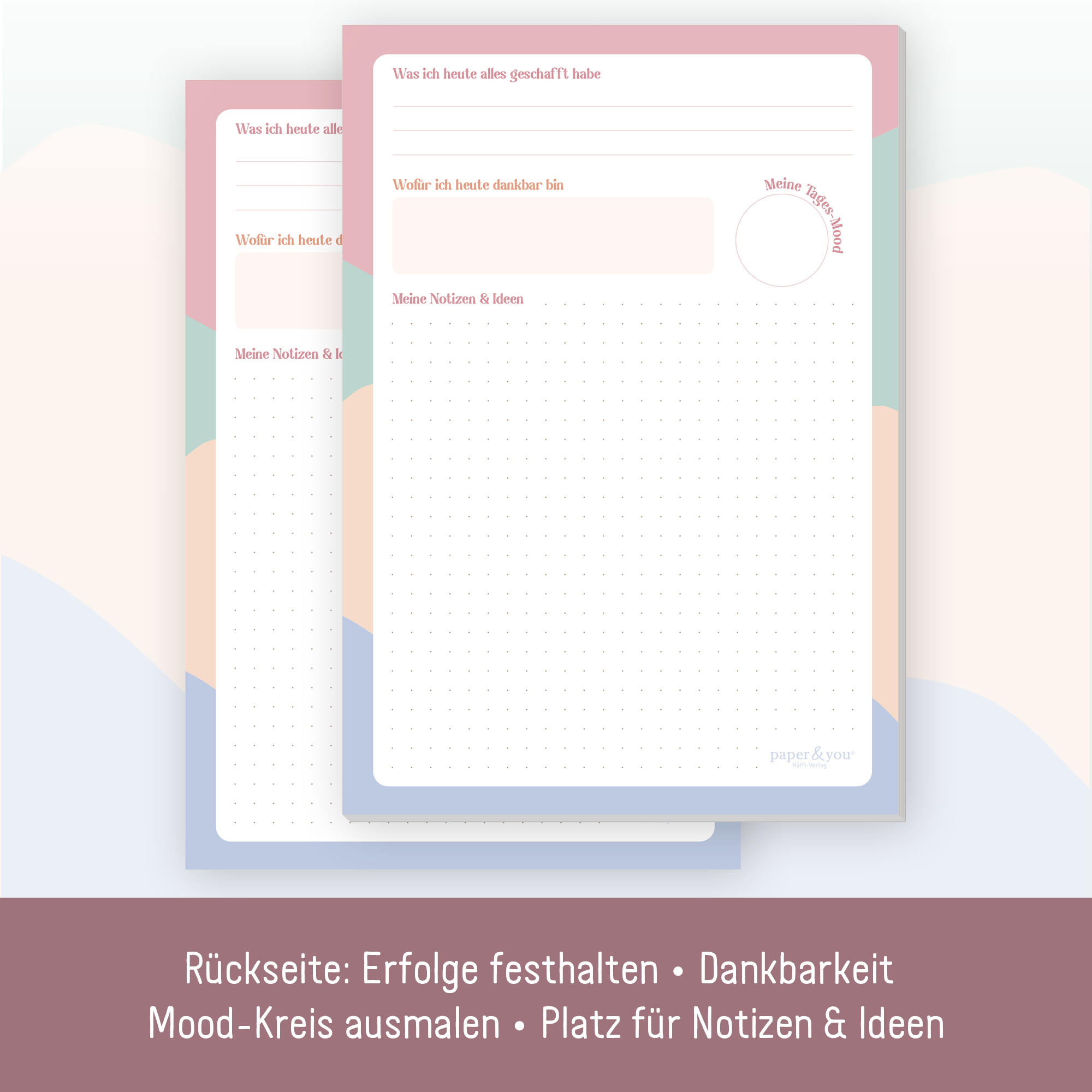 Artikelbild 4 des Artikels “Tagesplaner Achtsamkeit Block A5 [Color Waves] “