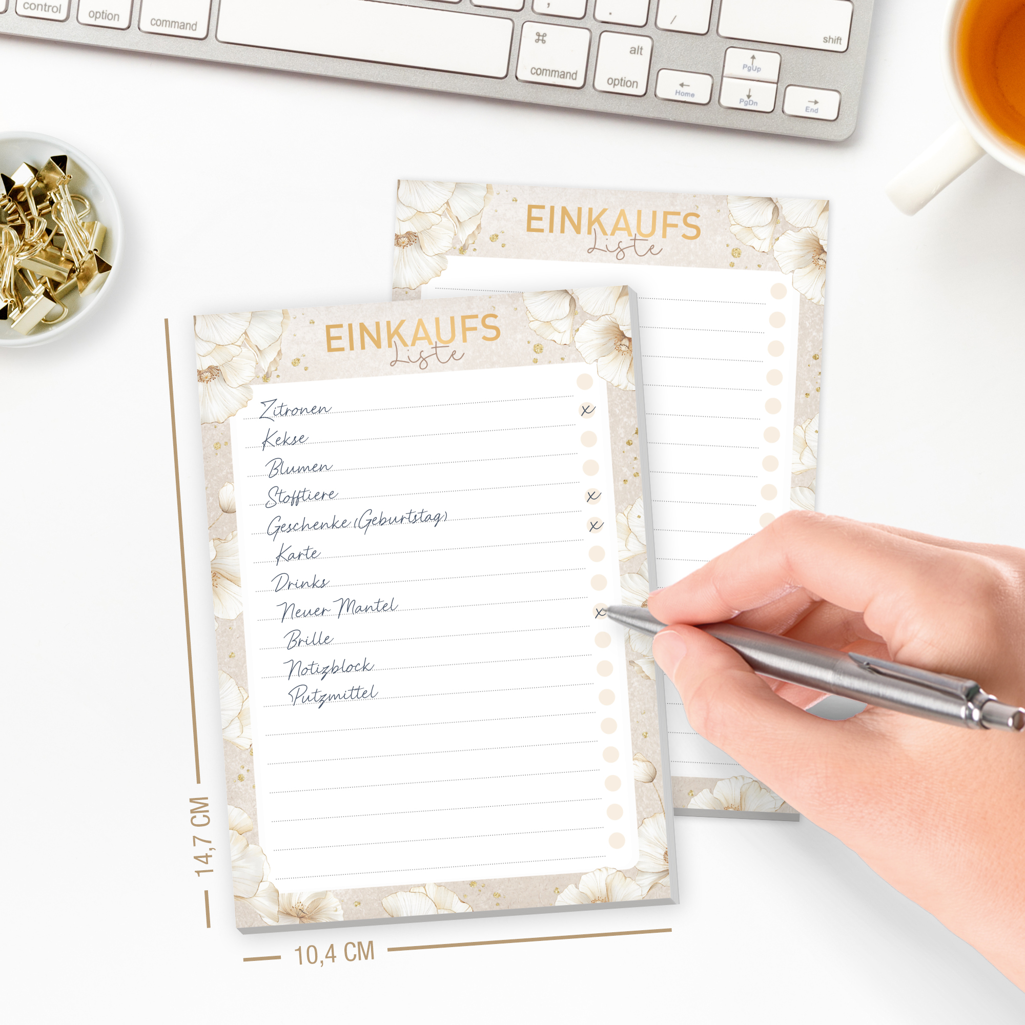 Artikelbild 4 des Artikels “Einkaufsliste Block A6 [Golden Blossoms] “