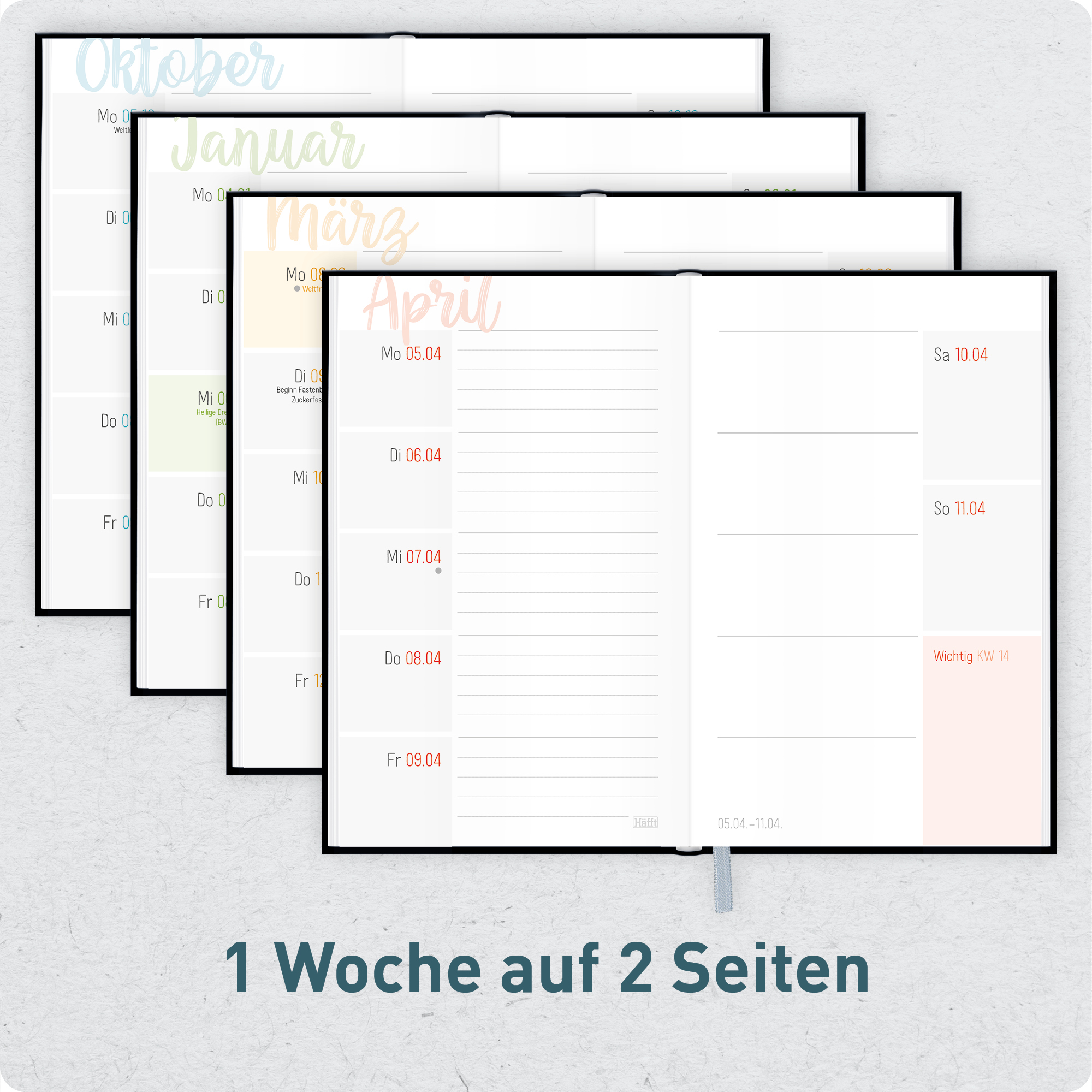 Artikelbild 4 des Artikels “Häfft-Timer A6 Slim 2026/2027 [Black Edition] “