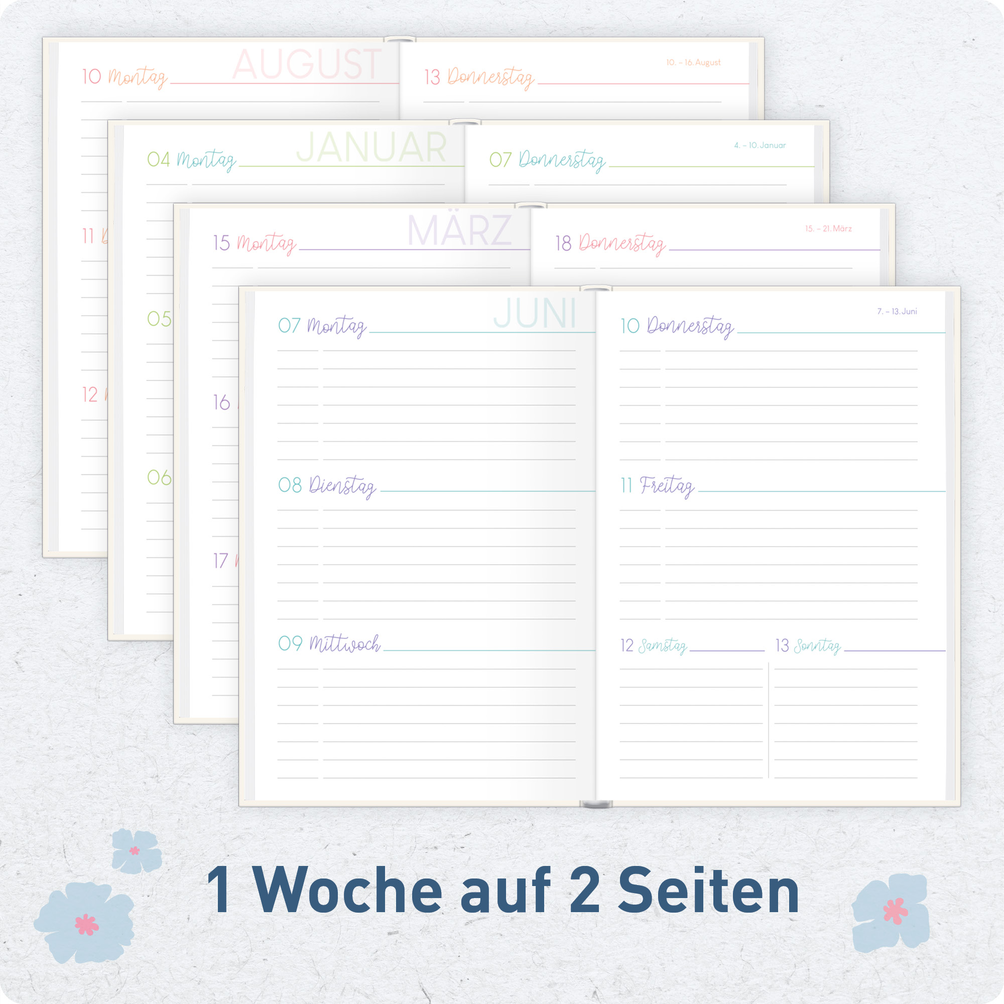 Artikelbild 4 des Artikels “SchoolCrew Schüler-Timer A5 2026/2027 [Flower Power pastel] “