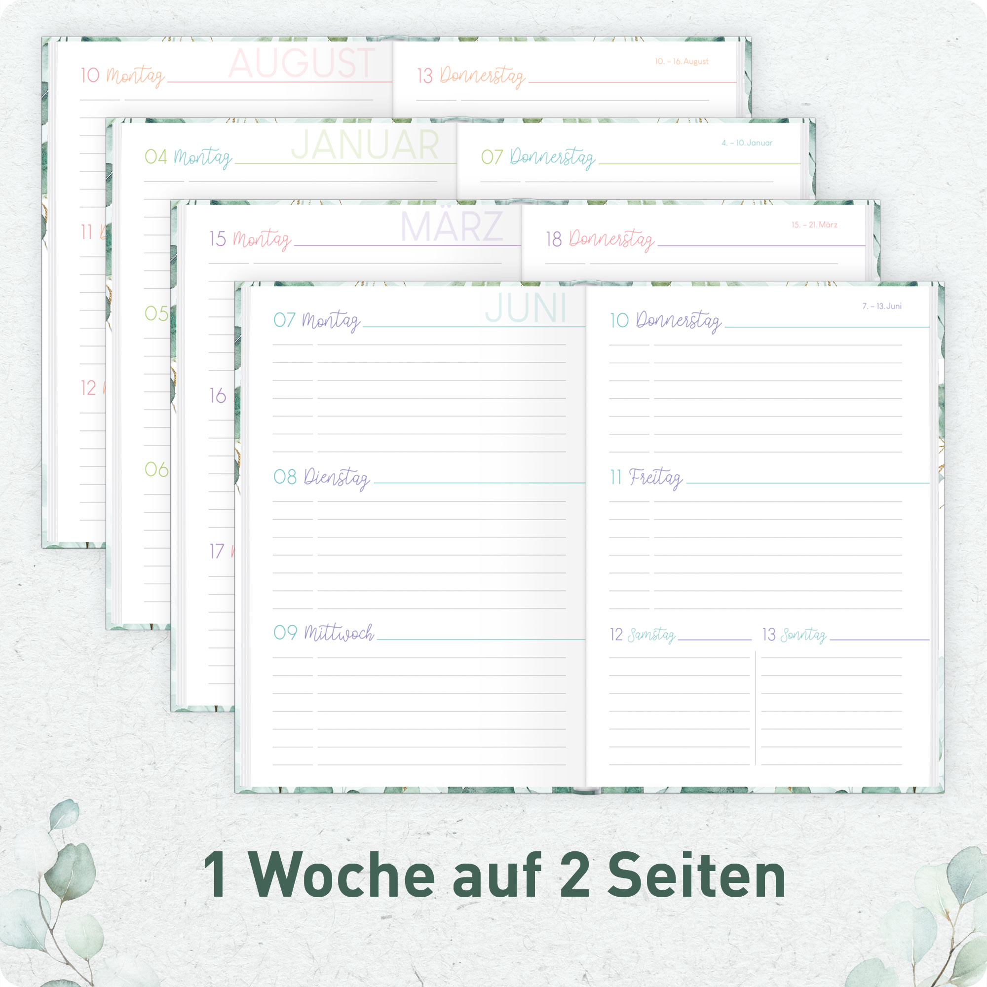 Artikelbild 4 des Artikels “SchoolCrew Schüler-Timer A5 2026/2027 [Mint Blattgold] “