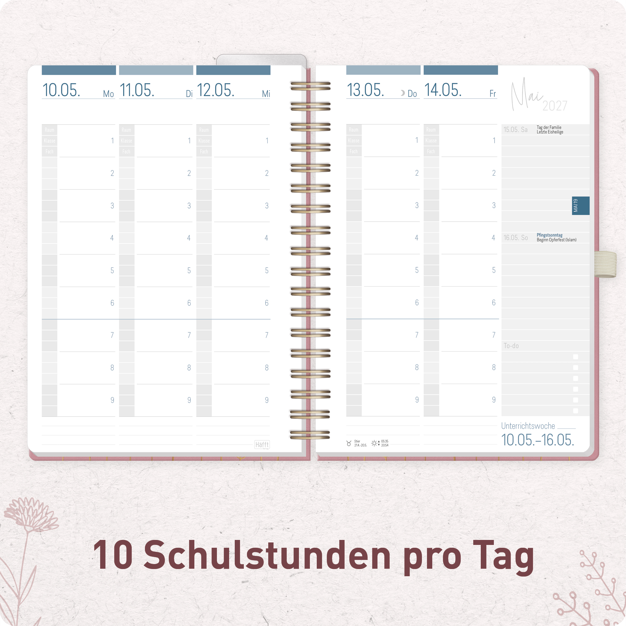 Artikelbild 4 des Artikels “Lehrer-Planer Deluxe A5+ 26/27 [Fine Flowers rosé] “