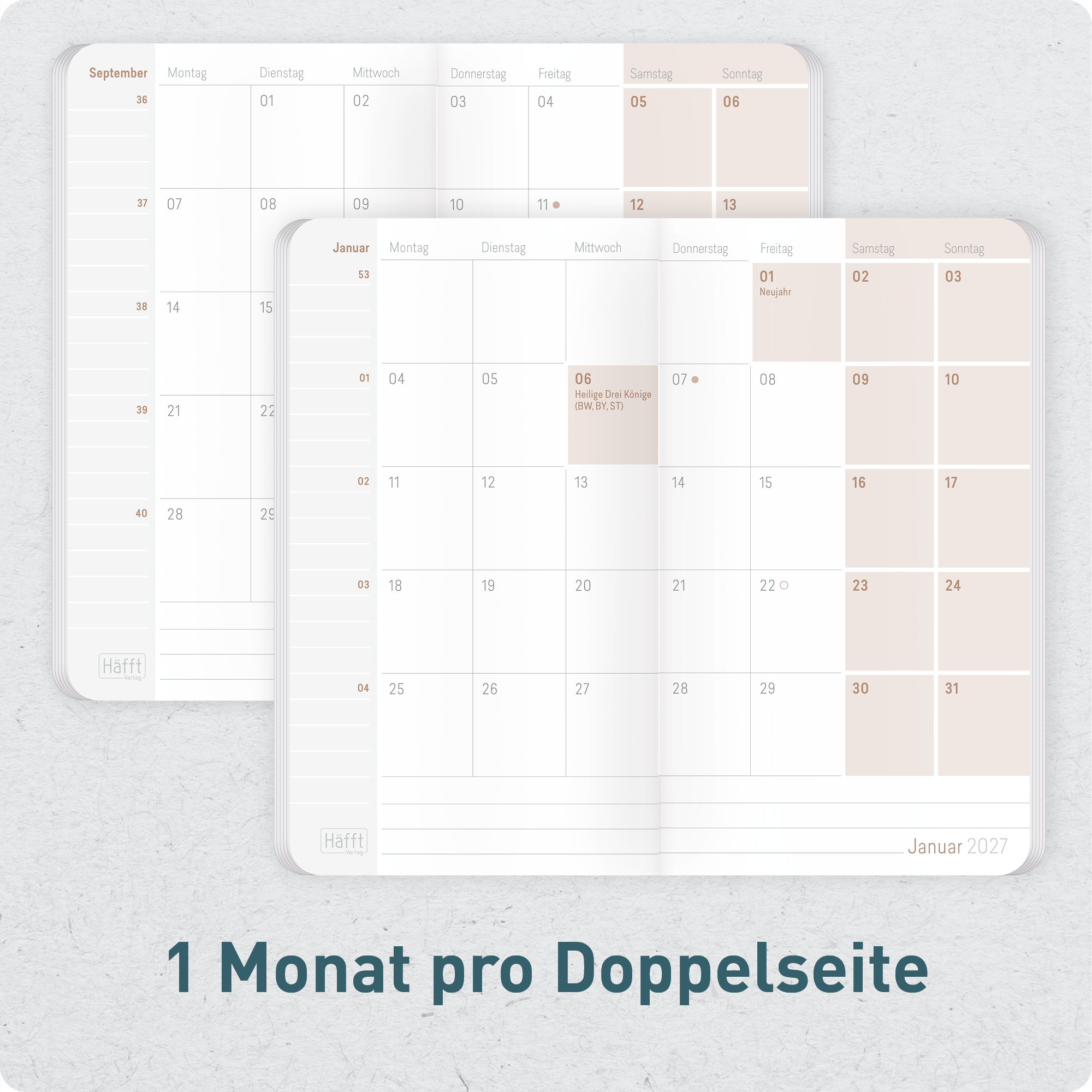 Artikelbild 4 des Artikels “Monatskalender 2026/2027 Square A6+ Taschenkalender [Black Edition] “