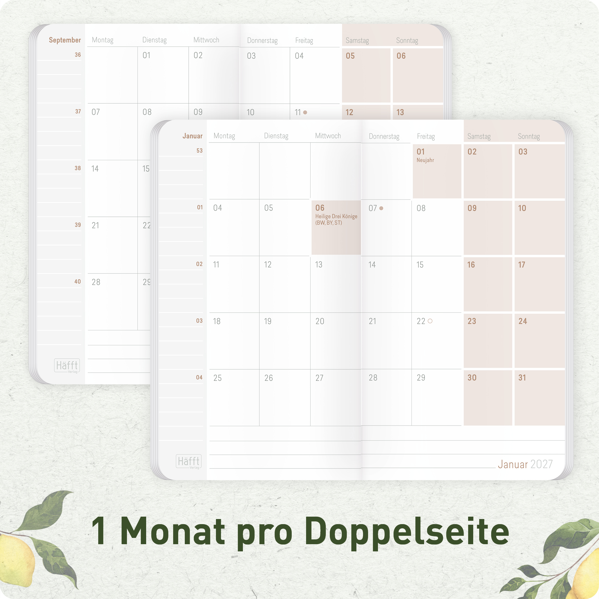 Artikelbild 4 des Artikels “Monatskalender 2026/2027 Square A6+ Taschenkalender [Lemon Times] “