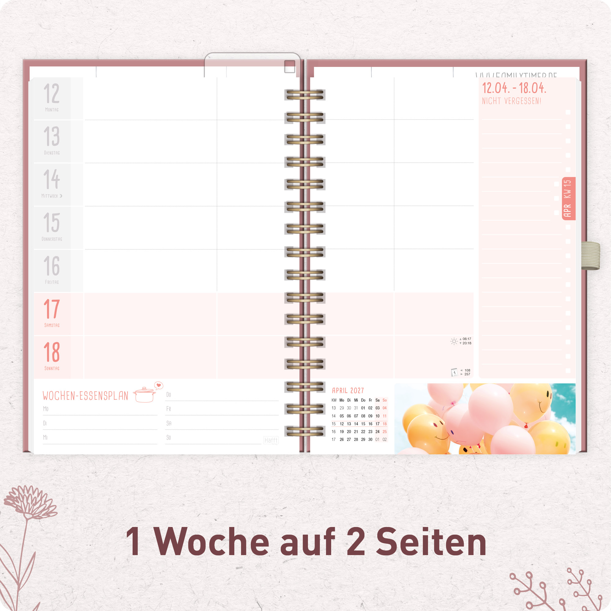 Artikelbild 4 des Artikels “Family-Timer Deluxe A5 2027 [Fine Flowers rosé] “