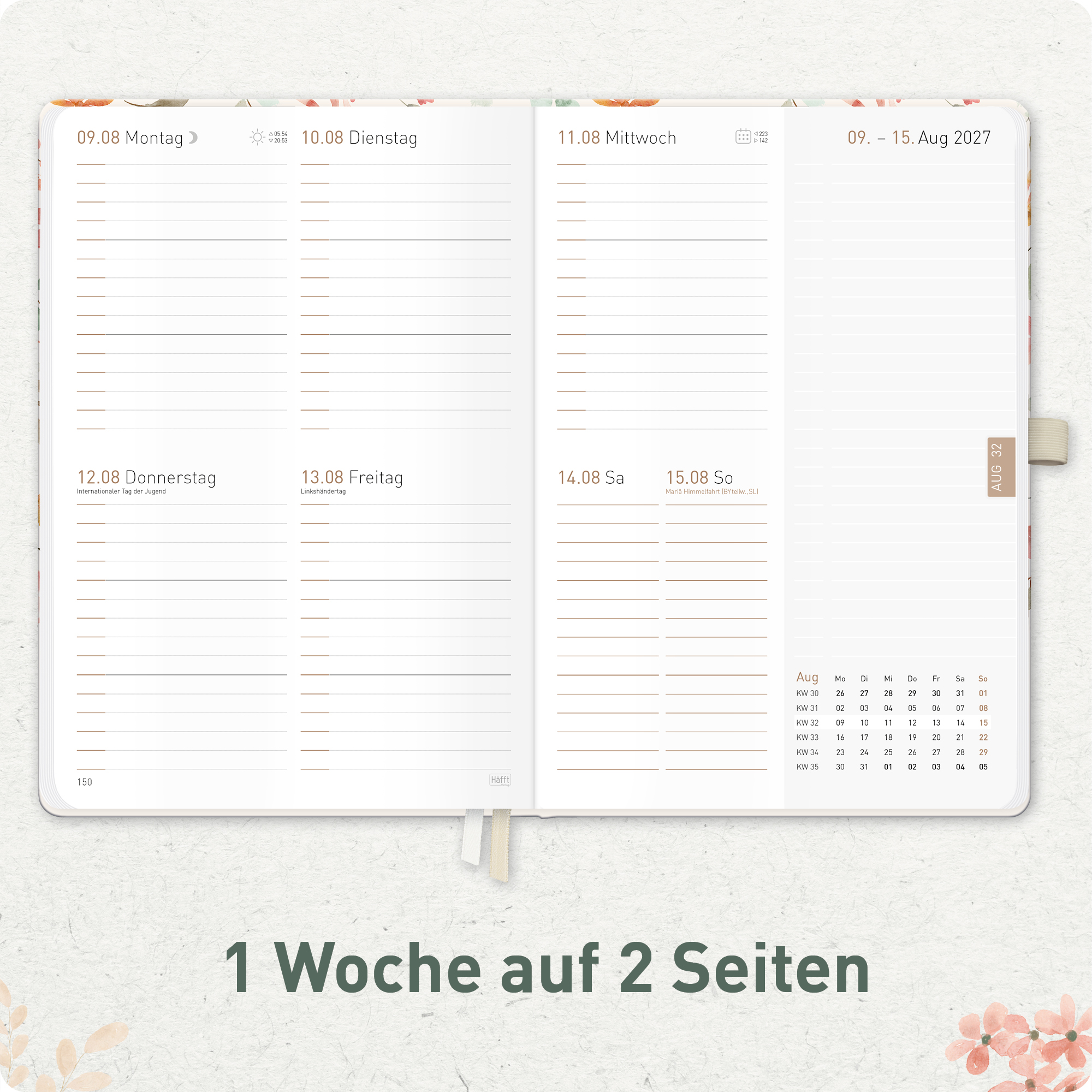 Artikelbild 4 des Artikels “Chäff-Timer Premium A5 Kalender 2026/2027 [Wild Blossoms] “